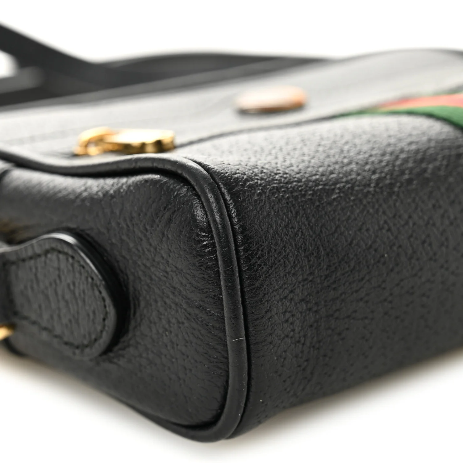 Calfskin Web Mini Ophidia Shoulder Bag Black - Image 9