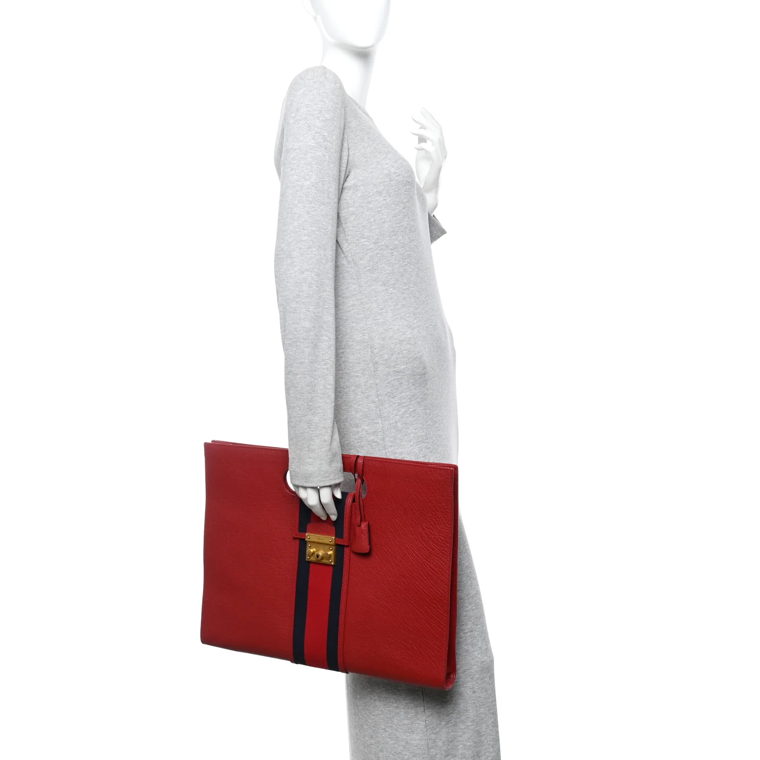 Calfskin Web Padlock Tote Red - Image 2