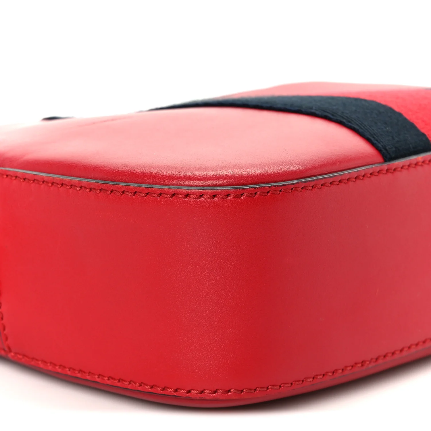 Calfskin Web Small Webby Bee Shoulder Bag Red - Image 10