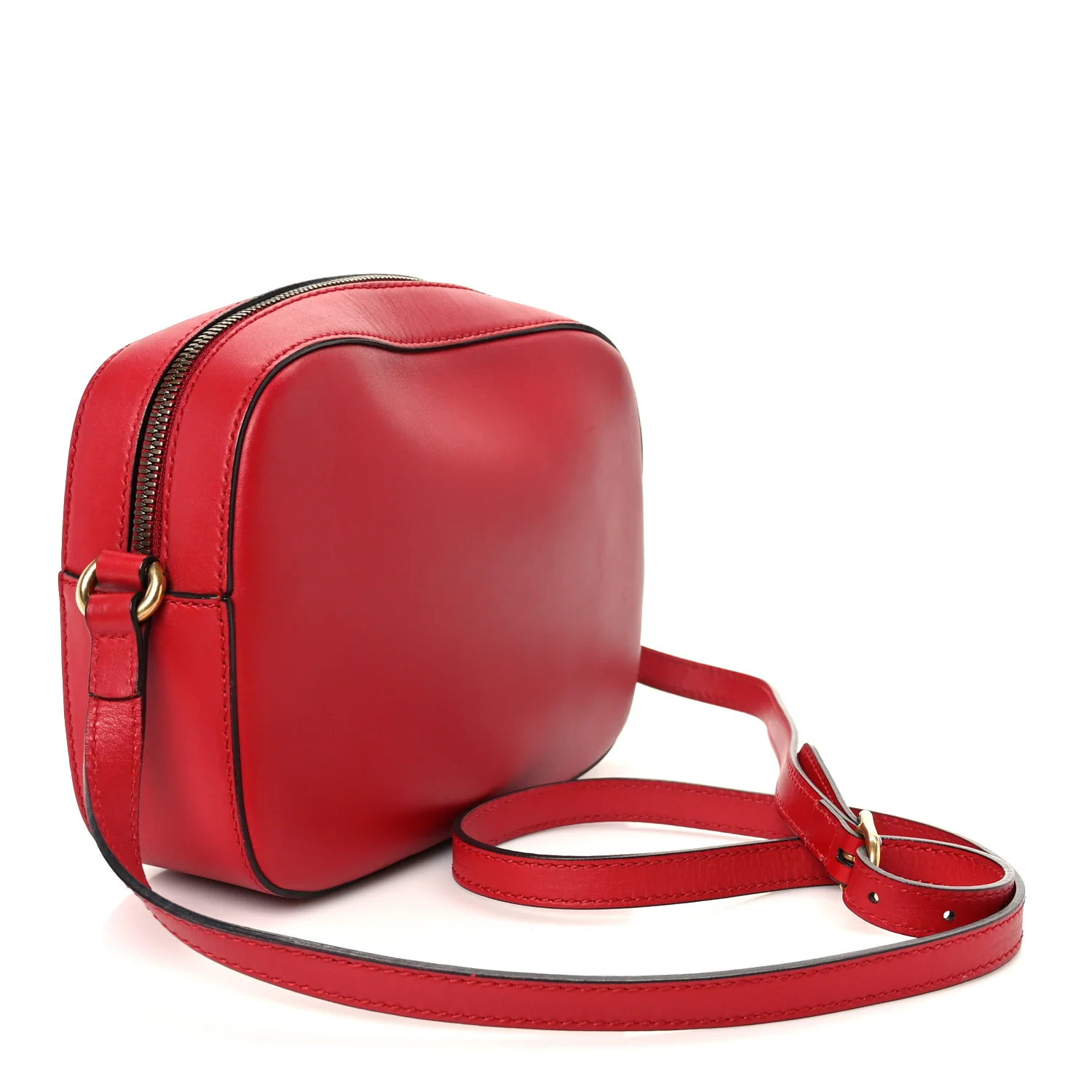 Calfskin Web Small Webby Bee Shoulder Bag Red - Image 3