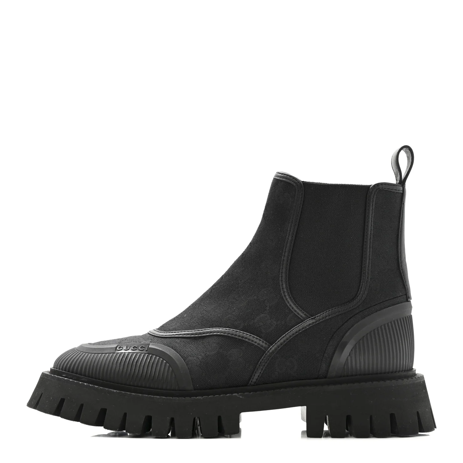 Canvas Calfskin GG Supreme Ankle Boots 39 Black