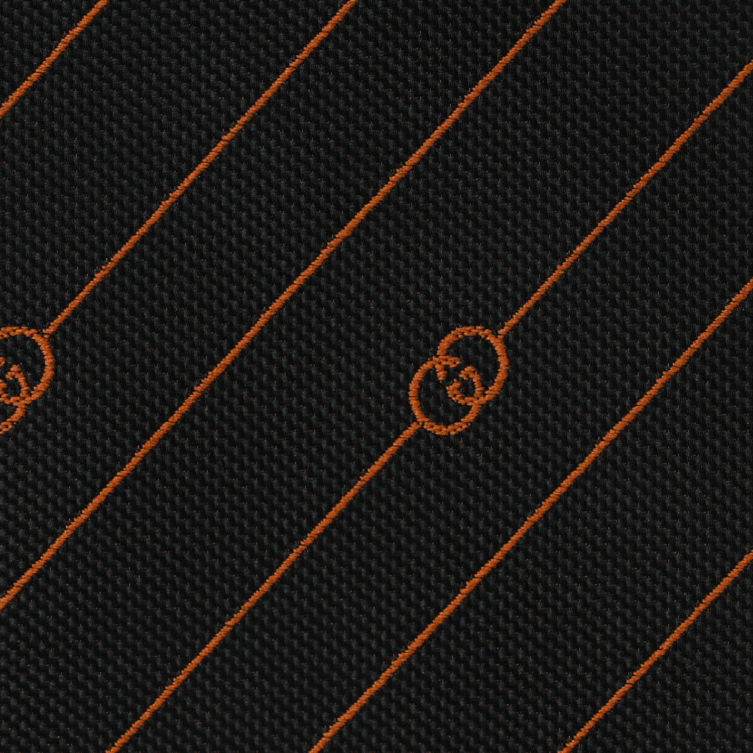 Canvas Diagonal Interlocking G Zip Pouch Black Orange - Image 8