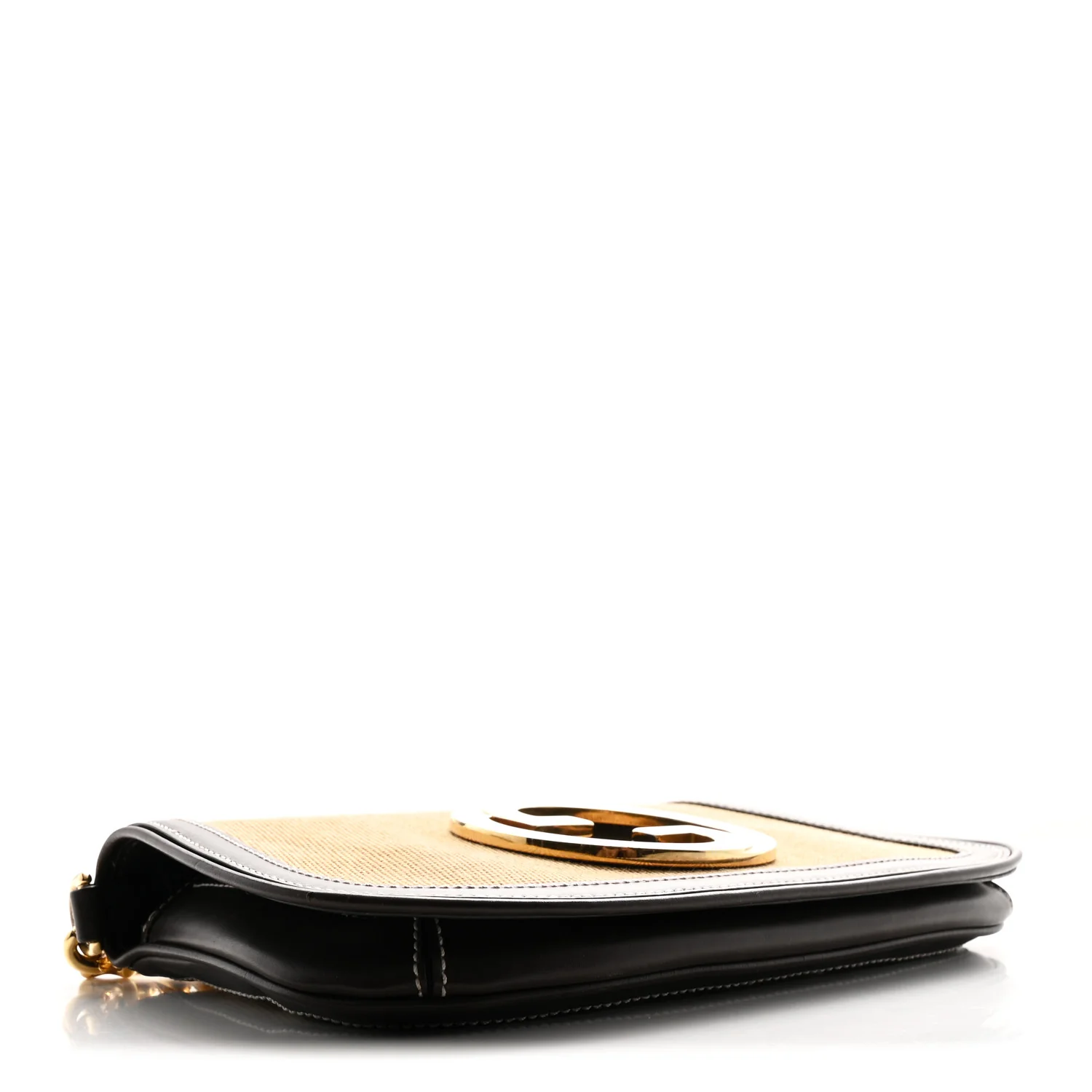 Canvas Dollar Calfskin Blondie Chain Shoulder Flap Bag Brown - Image 4