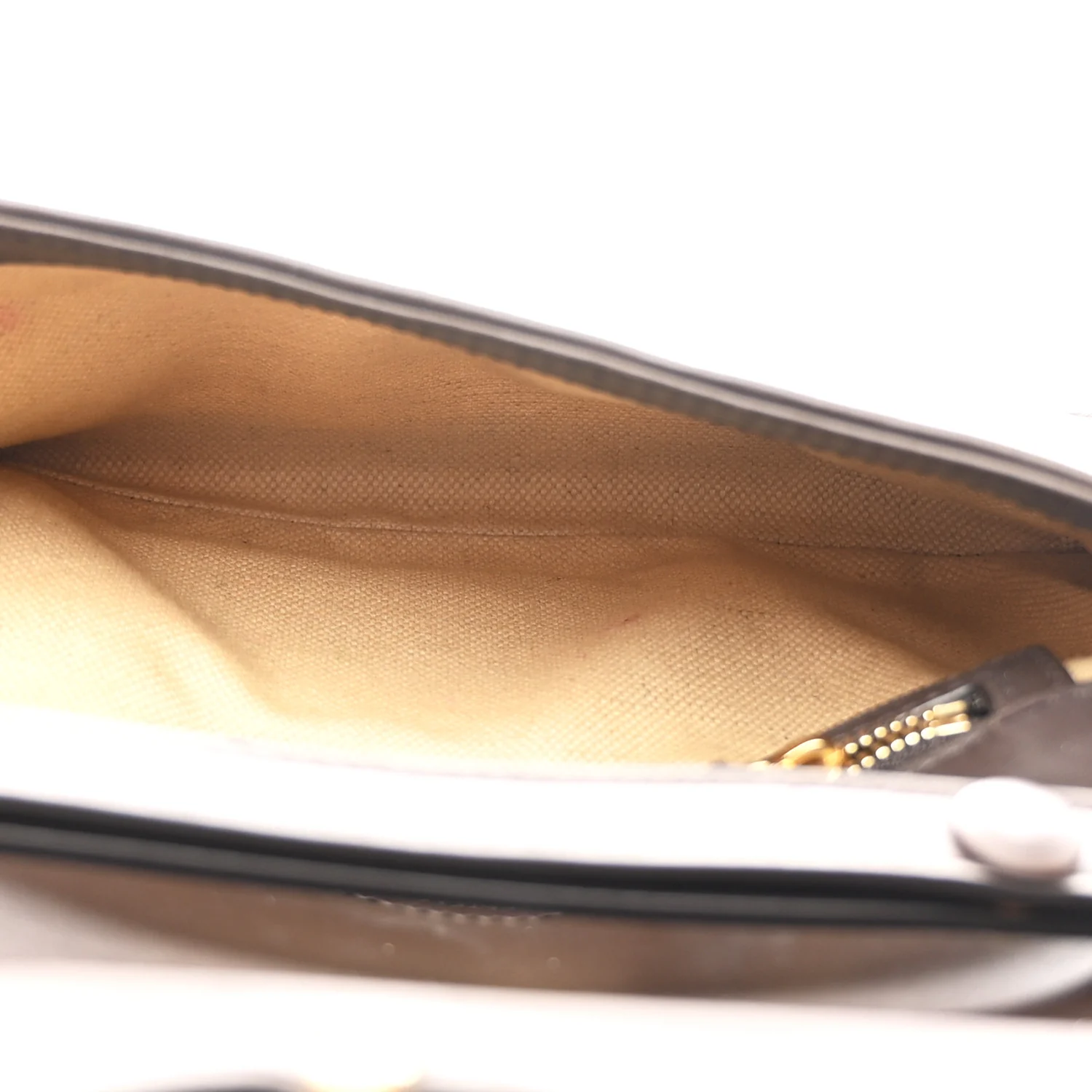 Canvas Dollar Calfskin Blondie Chain Shoulder Flap Bag Brown - Image 5