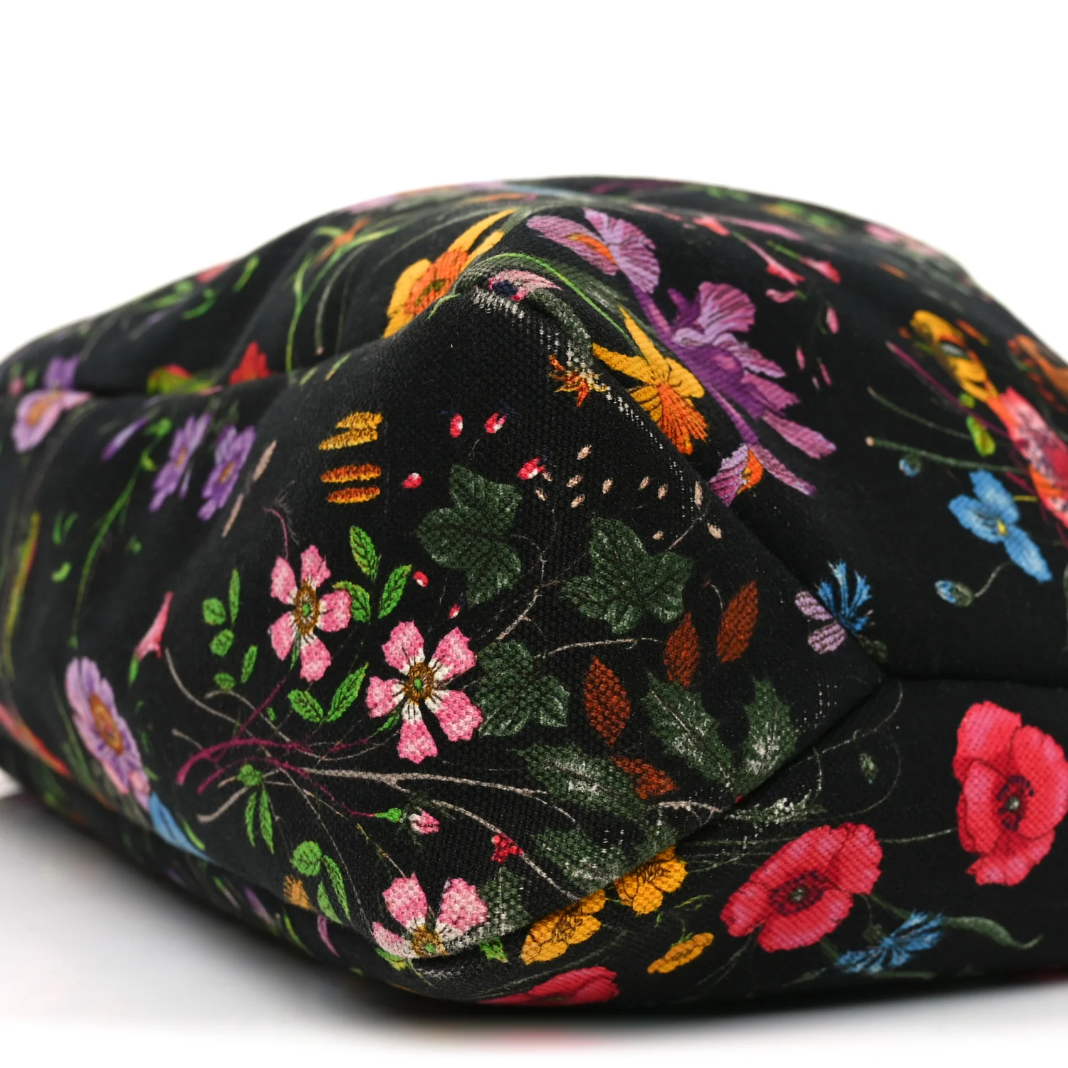 Canvas Flora Floral Large Horsebit Chain Hobo Black - Image 10