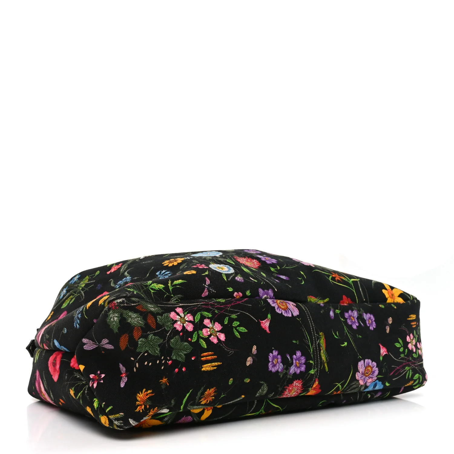 Canvas Flora Floral Large Horsebit Chain Hobo Black - Image 4