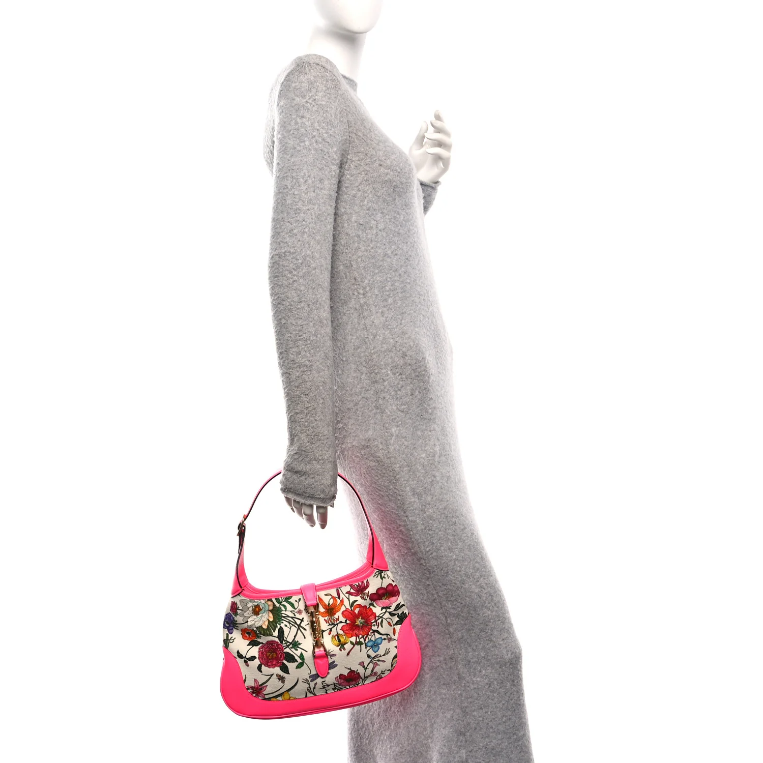 Canvas Flora Medium Jackie Hobo Fuchsia - Image 3