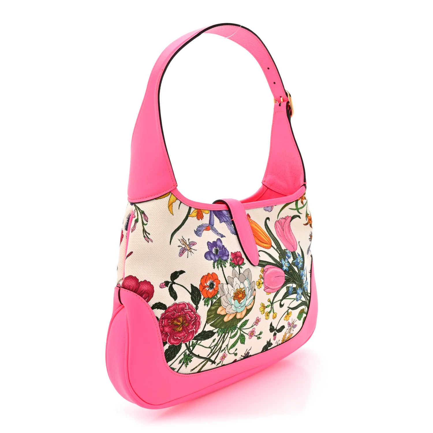 Canvas Flora Medium Jackie Hobo Fuchsia - Image 5