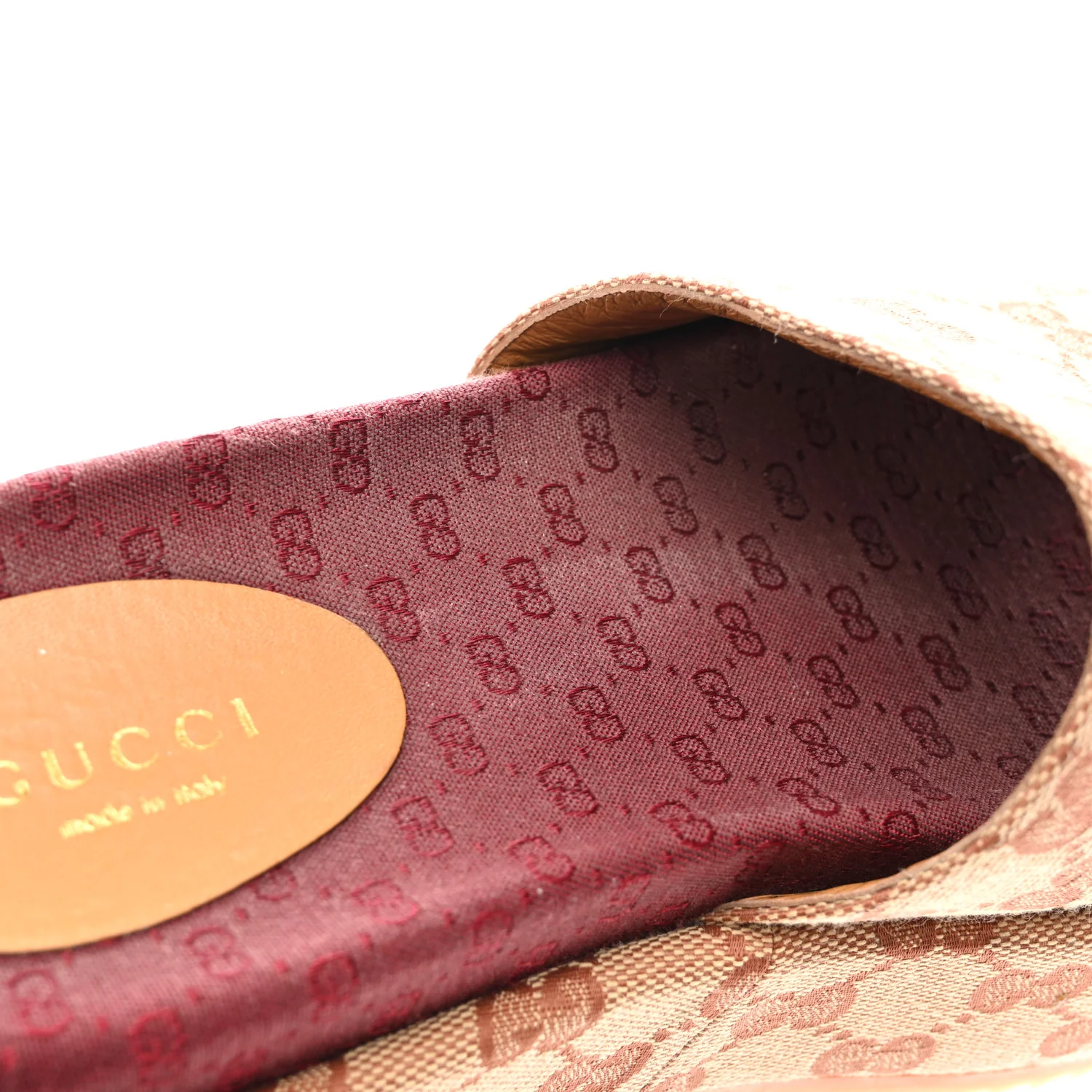 Canvas GG Monogram Angelina Platform Slide Sandals 36 Beige Ruggine - Image 10