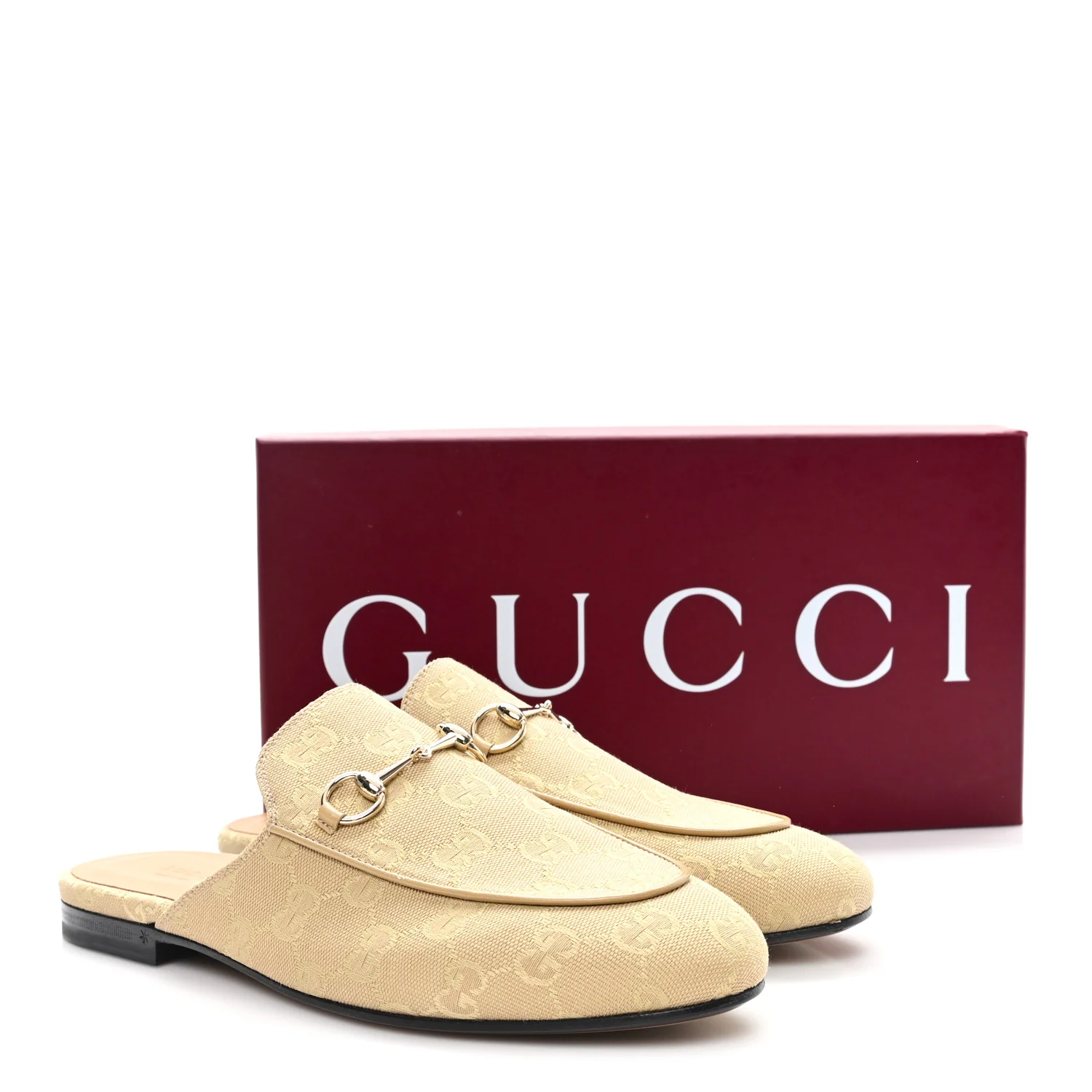 Canvas GG Monogram Womens Princetown Slippers 40 Egypt Salt - Image 10