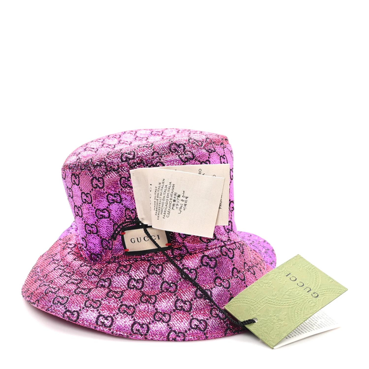 Canvas Lame GG Monogram Reversible Bucket Hat M Fuxia Pink - Image 12