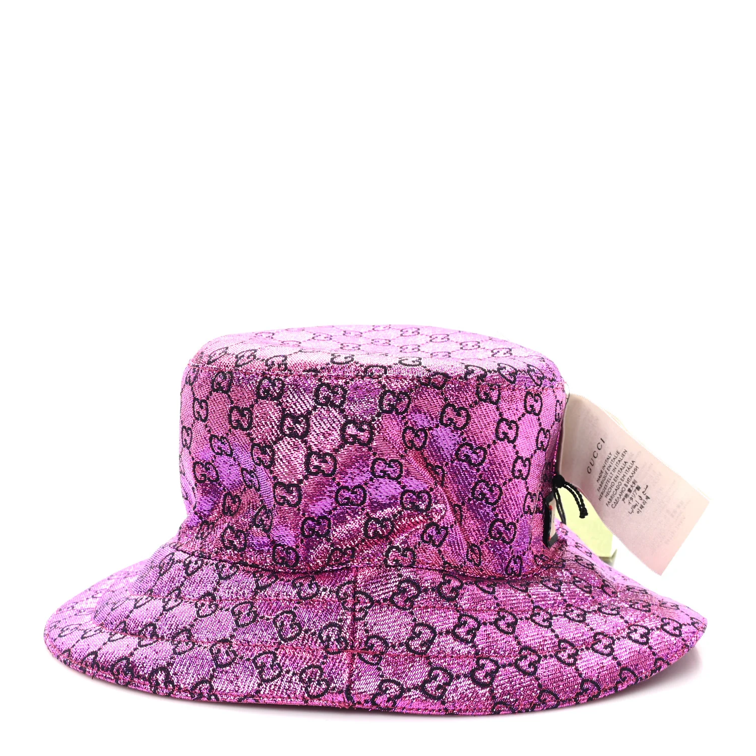 Canvas Lame GG Monogram Reversible Bucket Hat M Fuxia Pink - Image 16