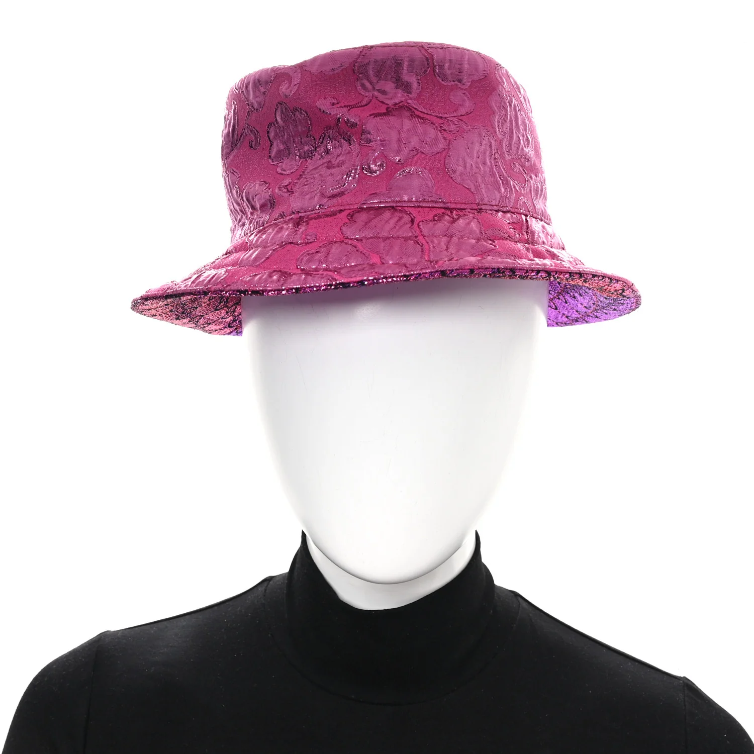 Canvas Lame GG Monogram Reversible Bucket Hat M Fuxia Pink - Image 2