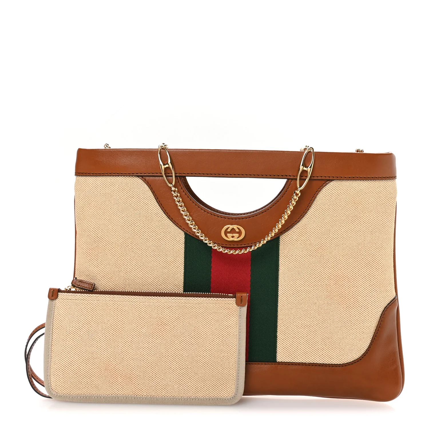 Canvas Large Vintage Shoulder Bag Brown - Image 3