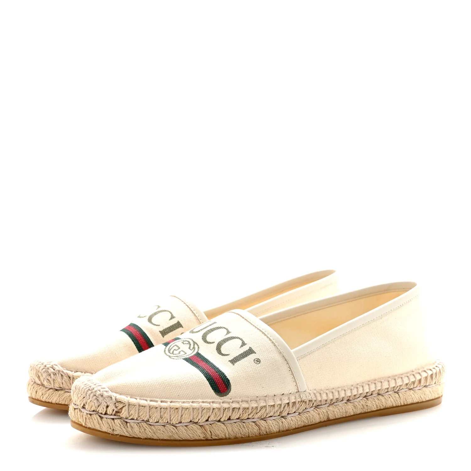 Canvas Logo Espadrilles 39.5 Greggio White - Image 8