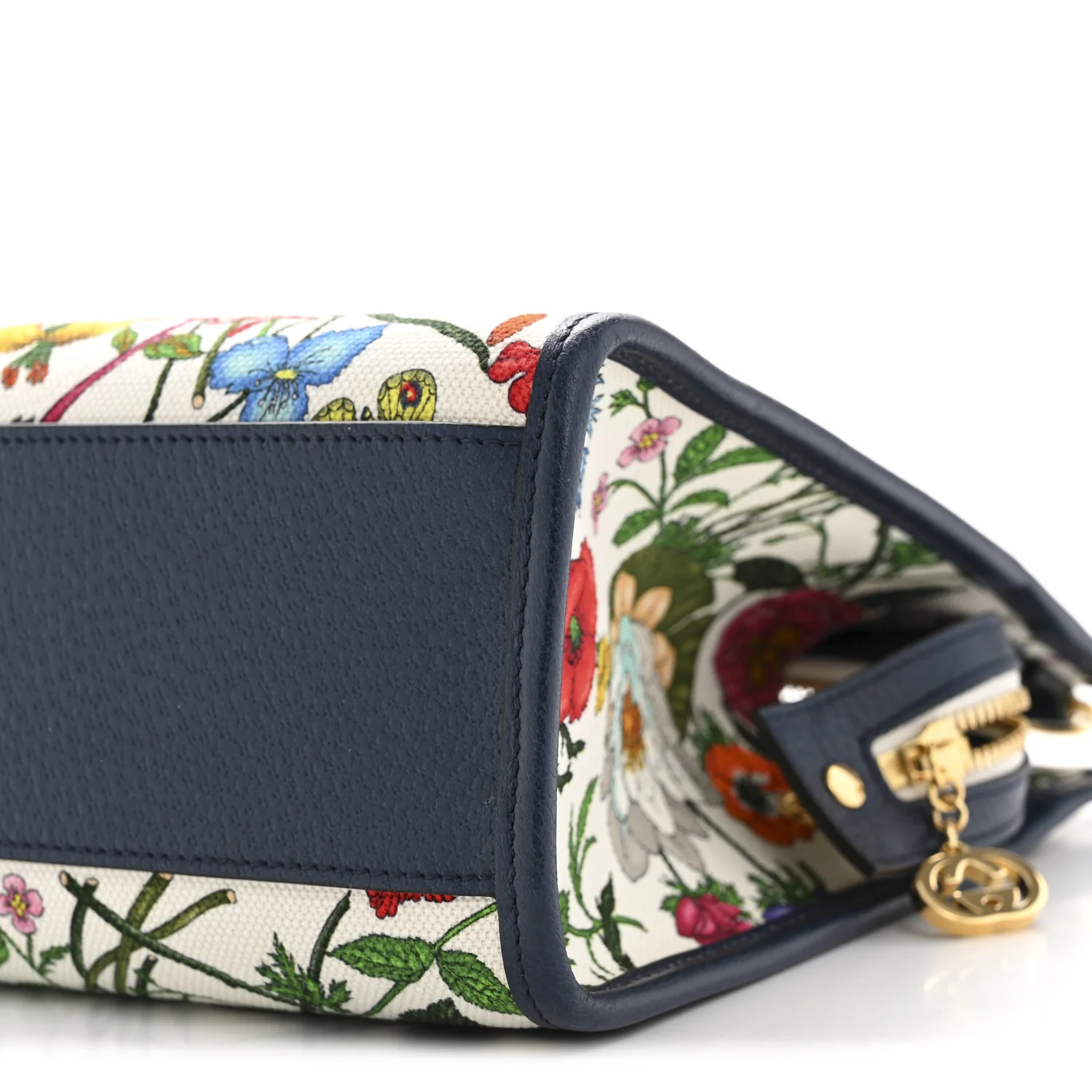 Canvas Medium Flora Tote White Multicolor Blue Agata - Image 10