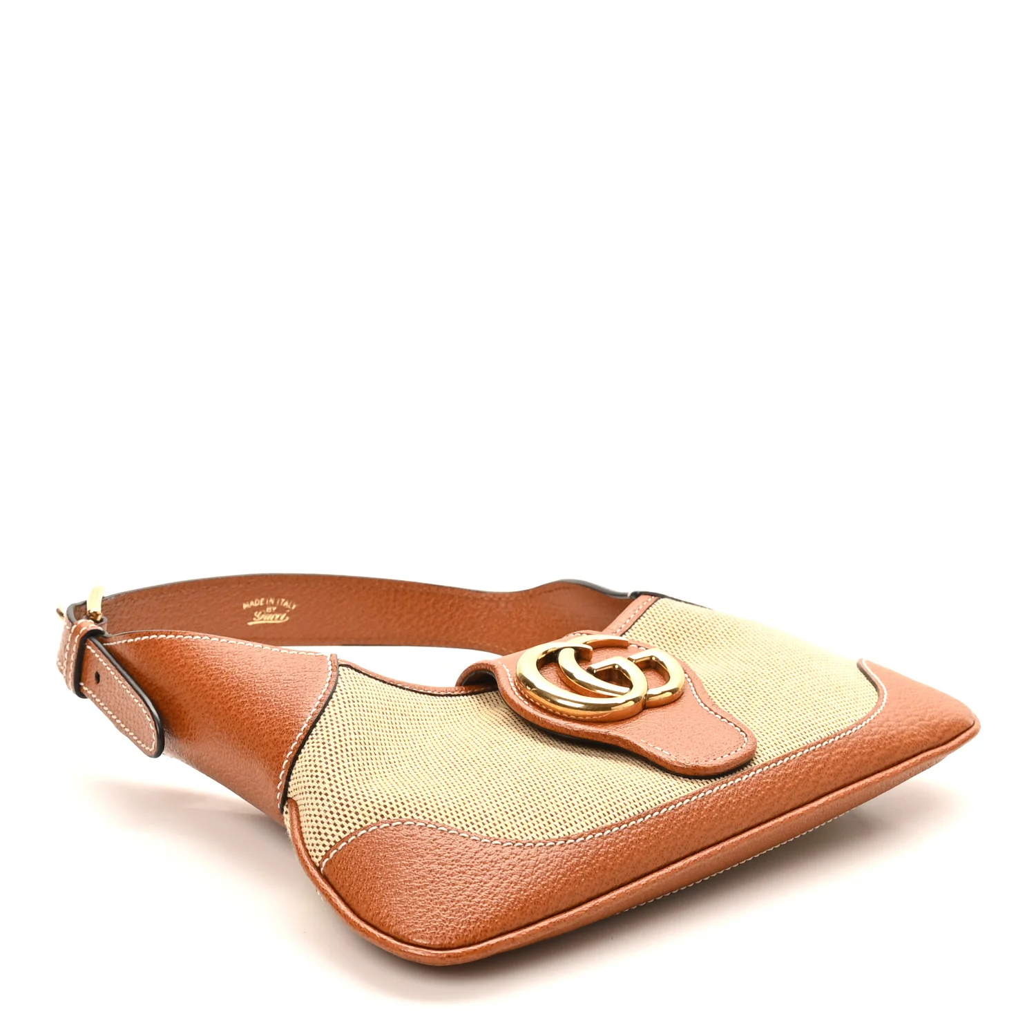 Canvas Textured Dollar Calfskin Small Aphrodite Shoulder Bag Beige Tan - Image 4