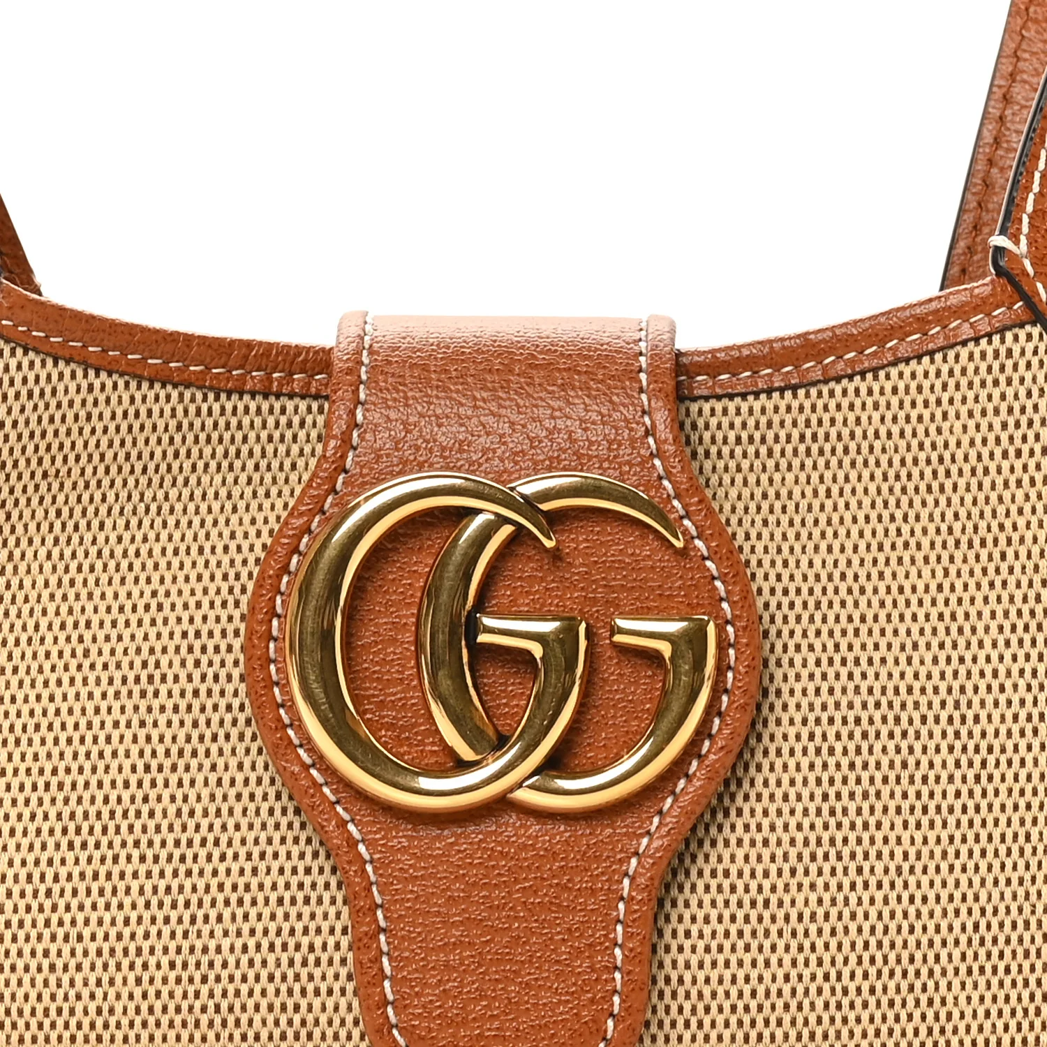 Canvas Textured Dollar Calfskin Small Aphrodite Shoulder Bag Beige Tan - Image 8