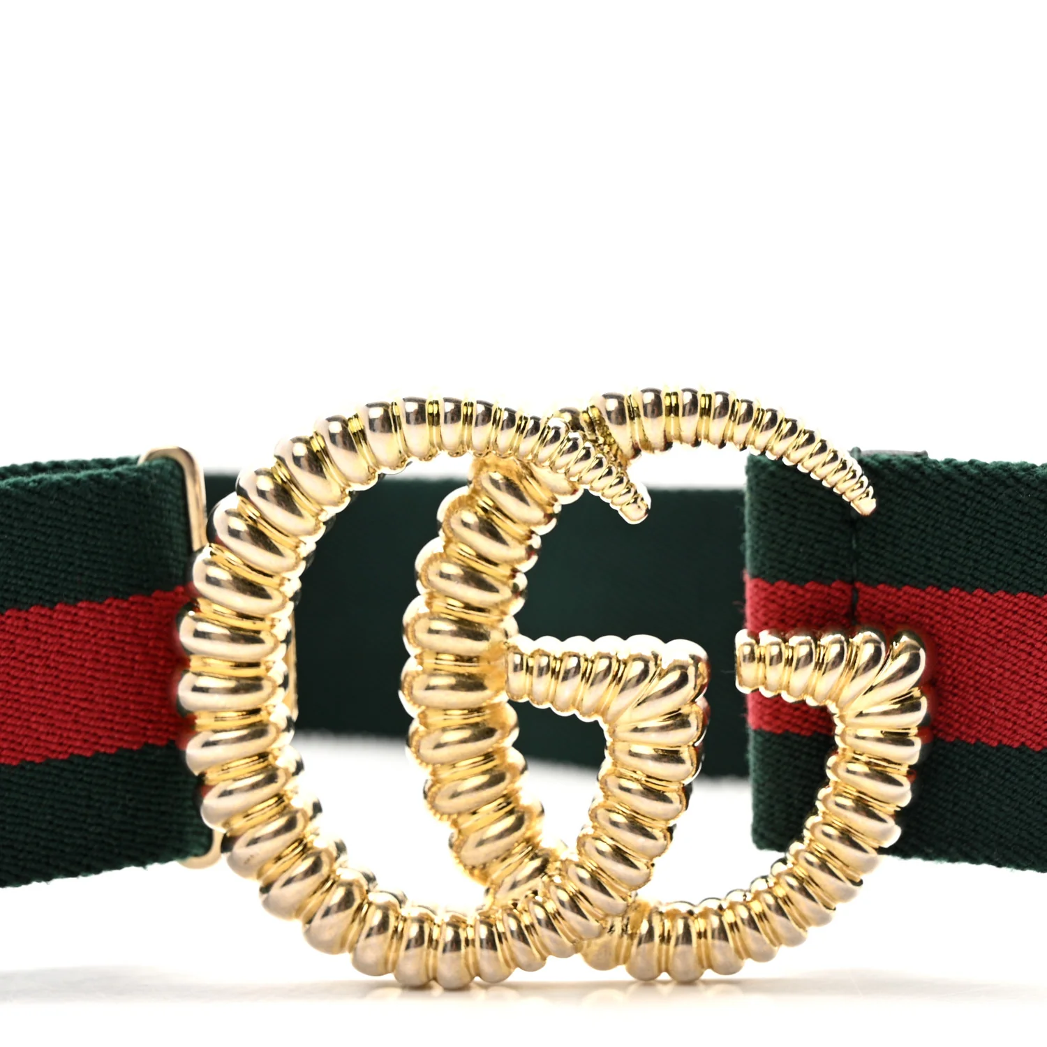 Canvas Torchon Double G Web Belt 85 34 Verde - Image 4