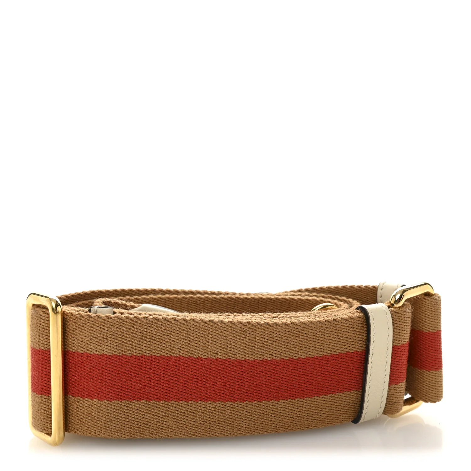 Canvas Web Shoulder Strap Brown Red White - Image 2