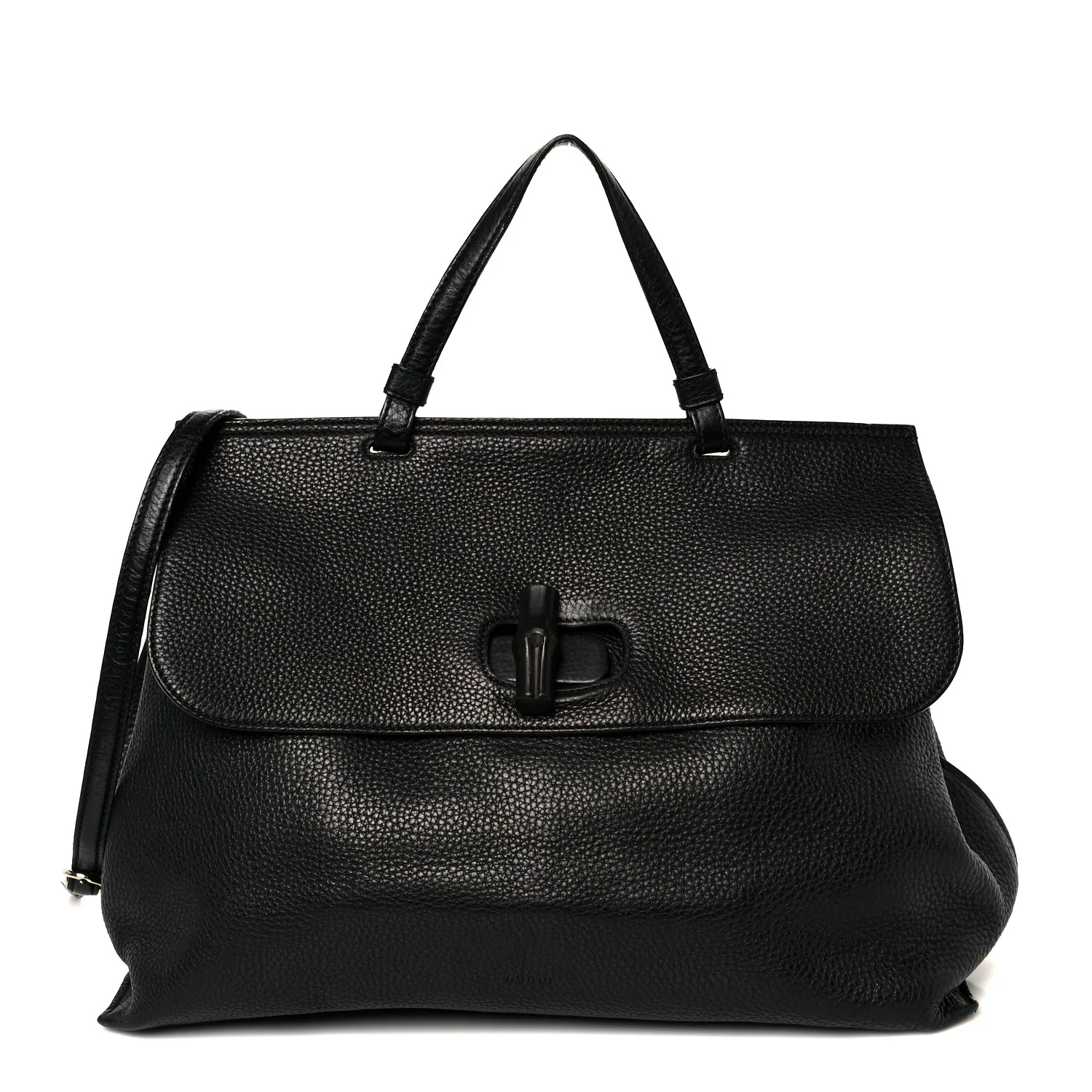 Cellarius Calfskin Large Bamboo Daily Top Handle Bag Black