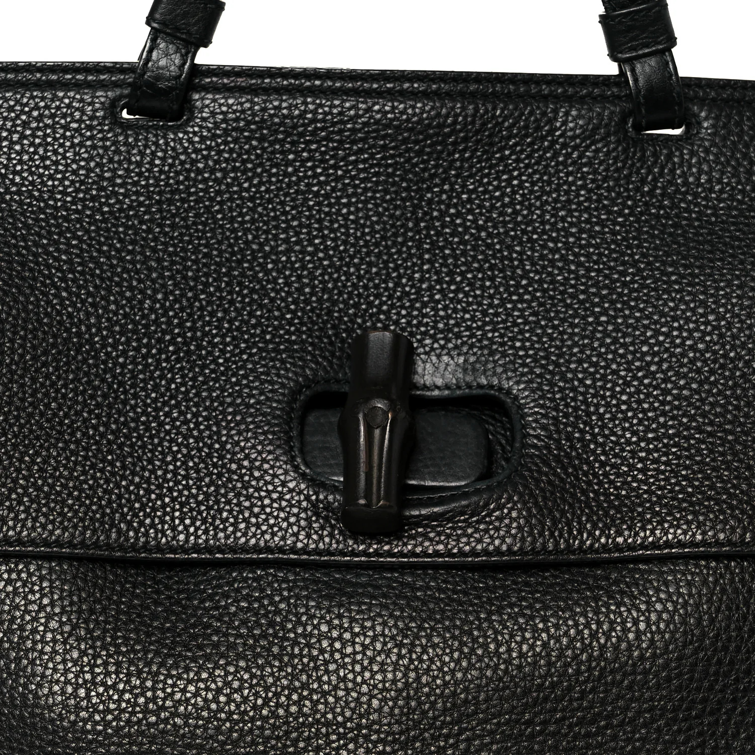 Cellarius Calfskin Large Bamboo Daily Top Handle Bag Black - Image 8