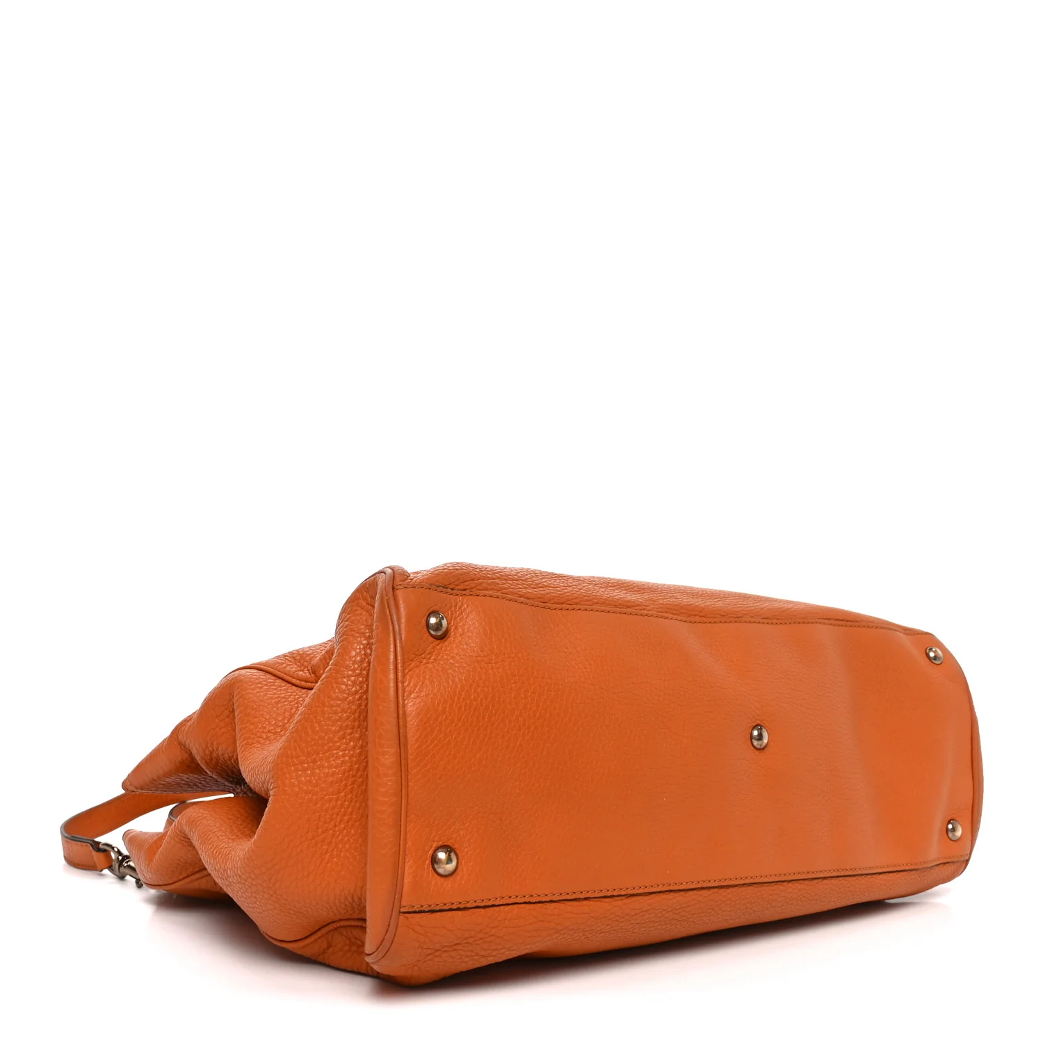 Cellarius Calfskin Large Bamboo Shopper Tote Orange - Image 4