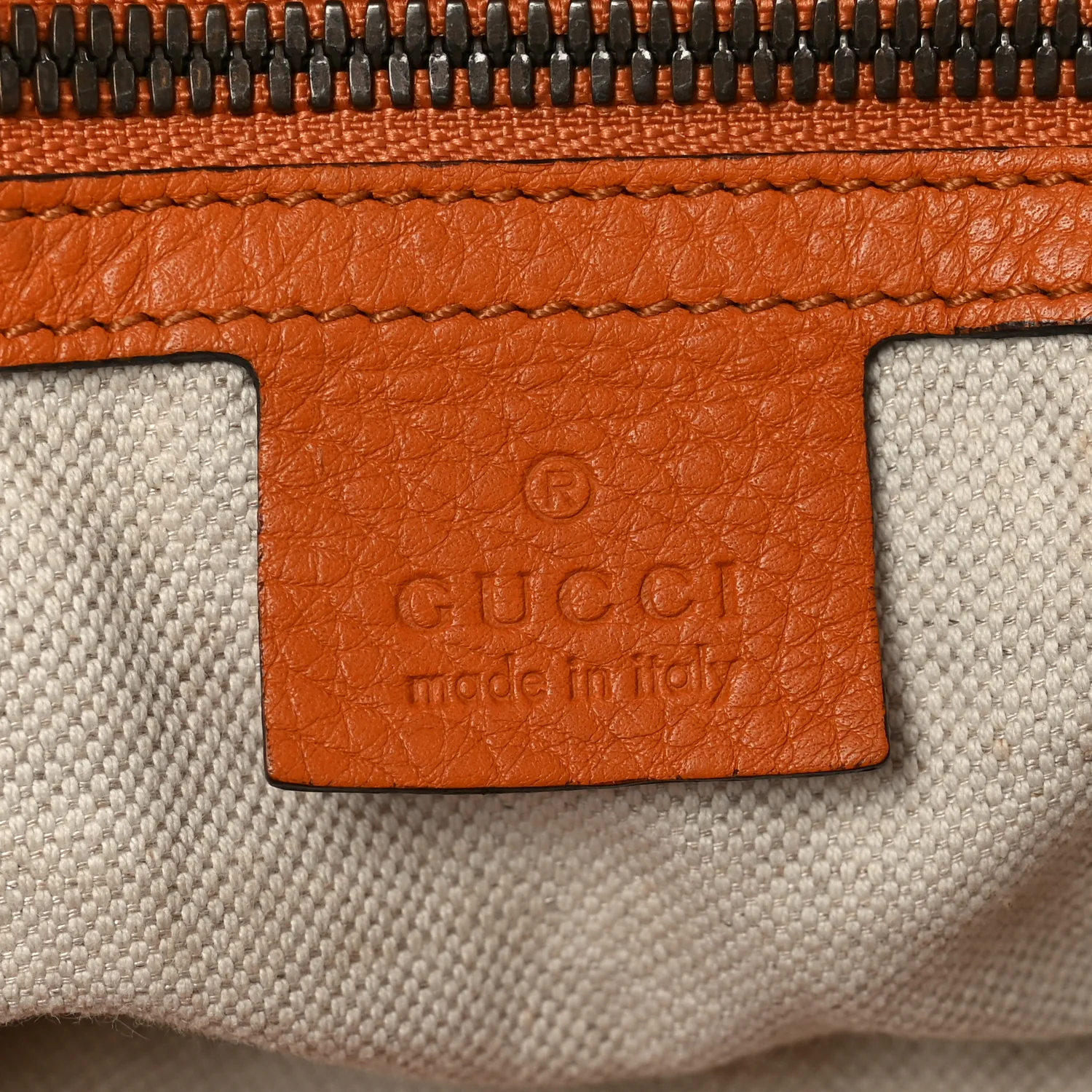 Cellarius Calfskin Large Bamboo Shopper Tote Orange - Image 6