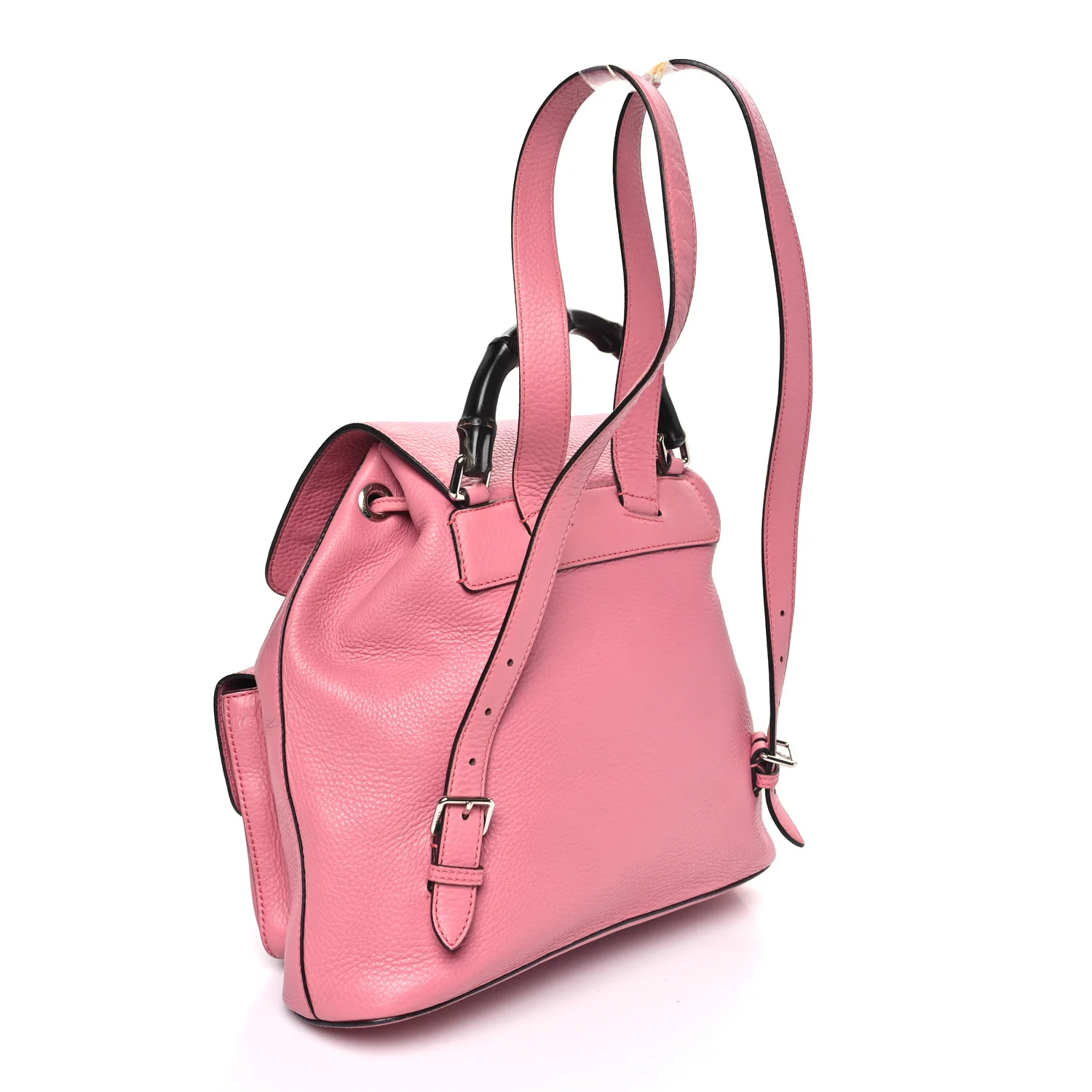 Cellarius Calfskin Medium Bamboo Backpack Glossy Pink - Image 3