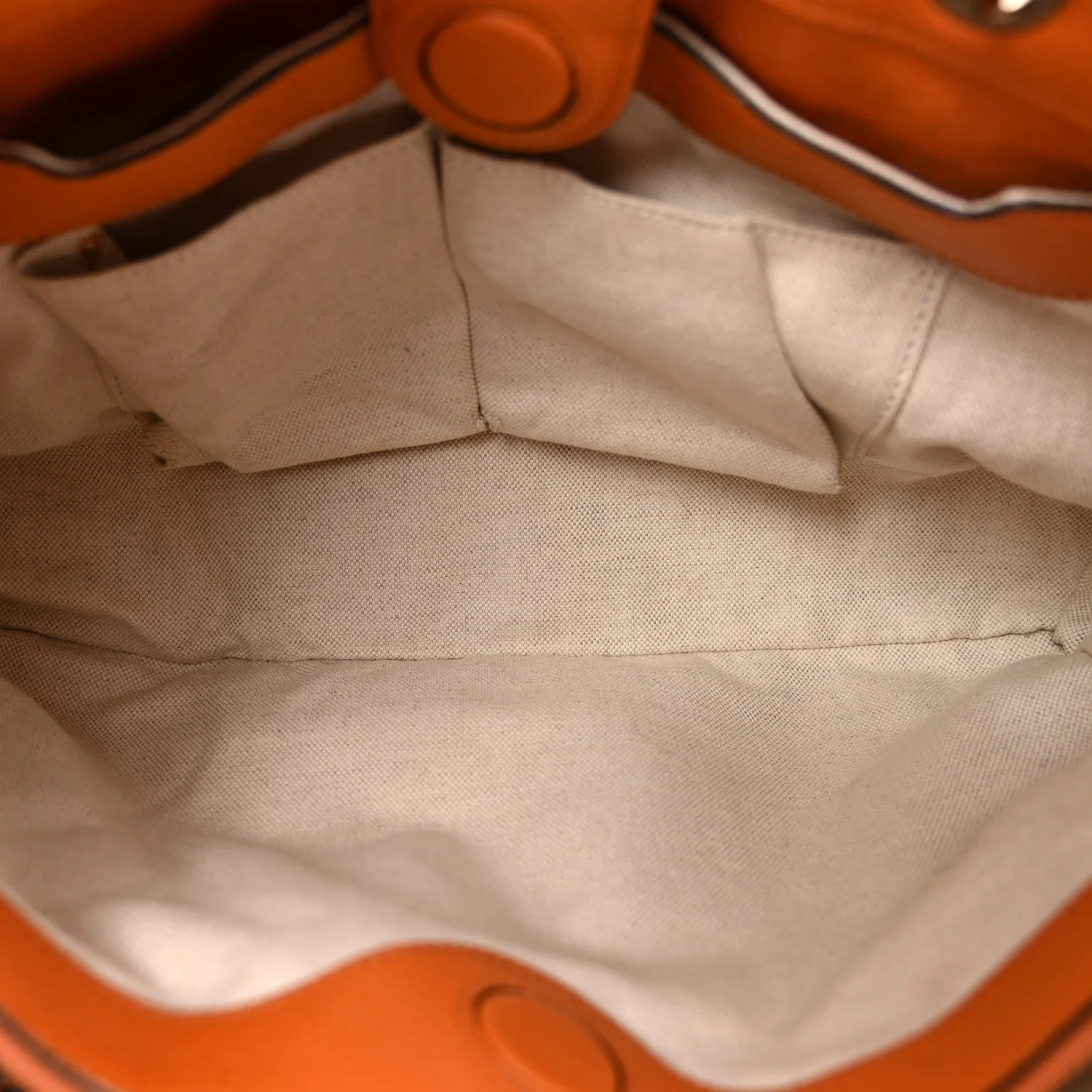 Cellarius Calfskin Medium Bamboo Shopper Tote  Orange - Image 7