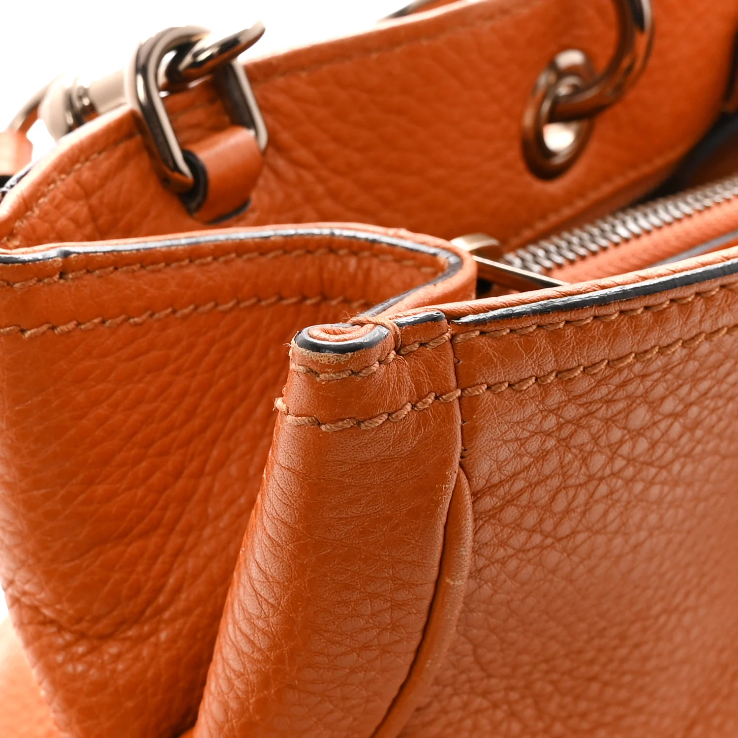 Cellarius Calfskin Medium Bamboo Shopper Tote  Orange - Image 9