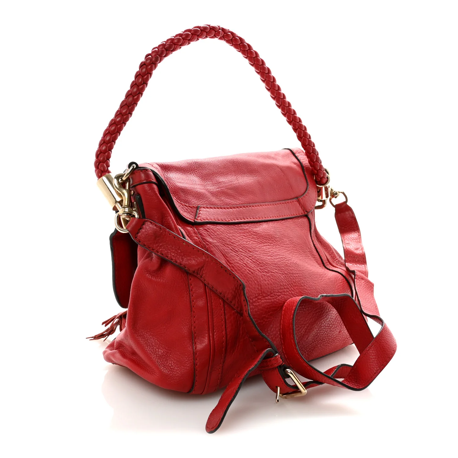 Cellarius Calfskin Medium Bella Flap Bag Vulcanic Red - Image 3