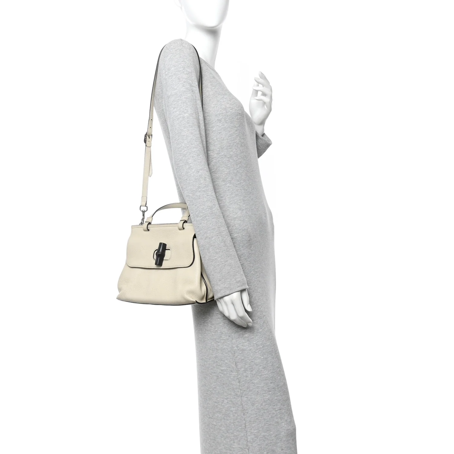Cellarius Calfskin Small Bamboo Daily Top Handle Bag Mystic White - Image 2