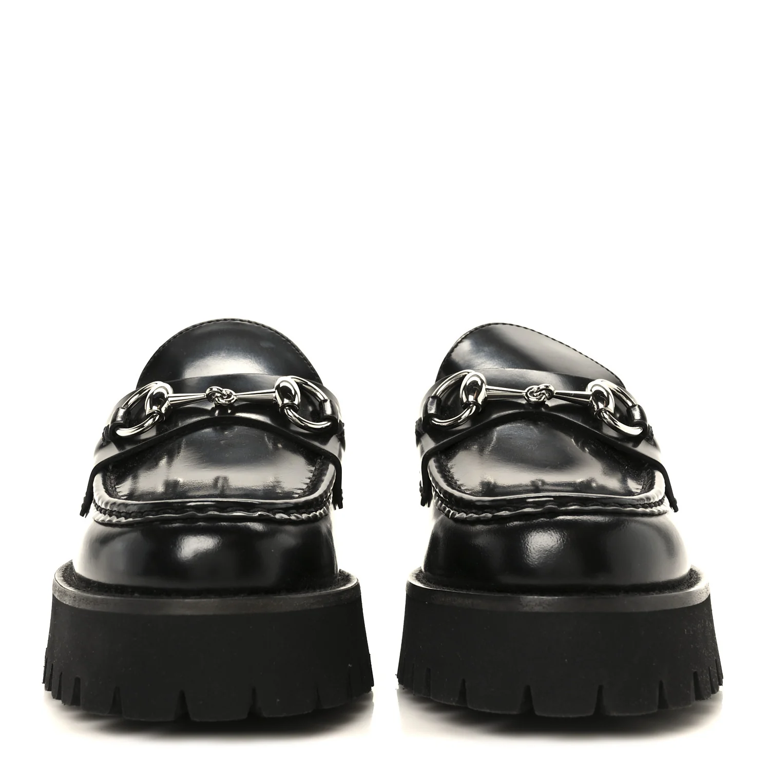 Cordovan Lux Womens Horsebit 45mm Platform Loafers 36 Black - Image 3