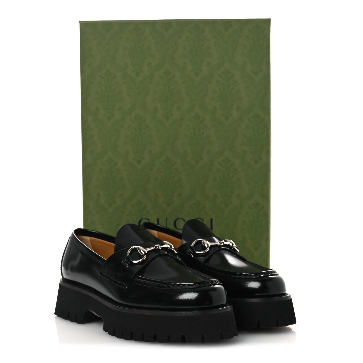 Cordovan Lux Womens Horsebit 45mm Platform Loafers 37.5 Black - Image 12