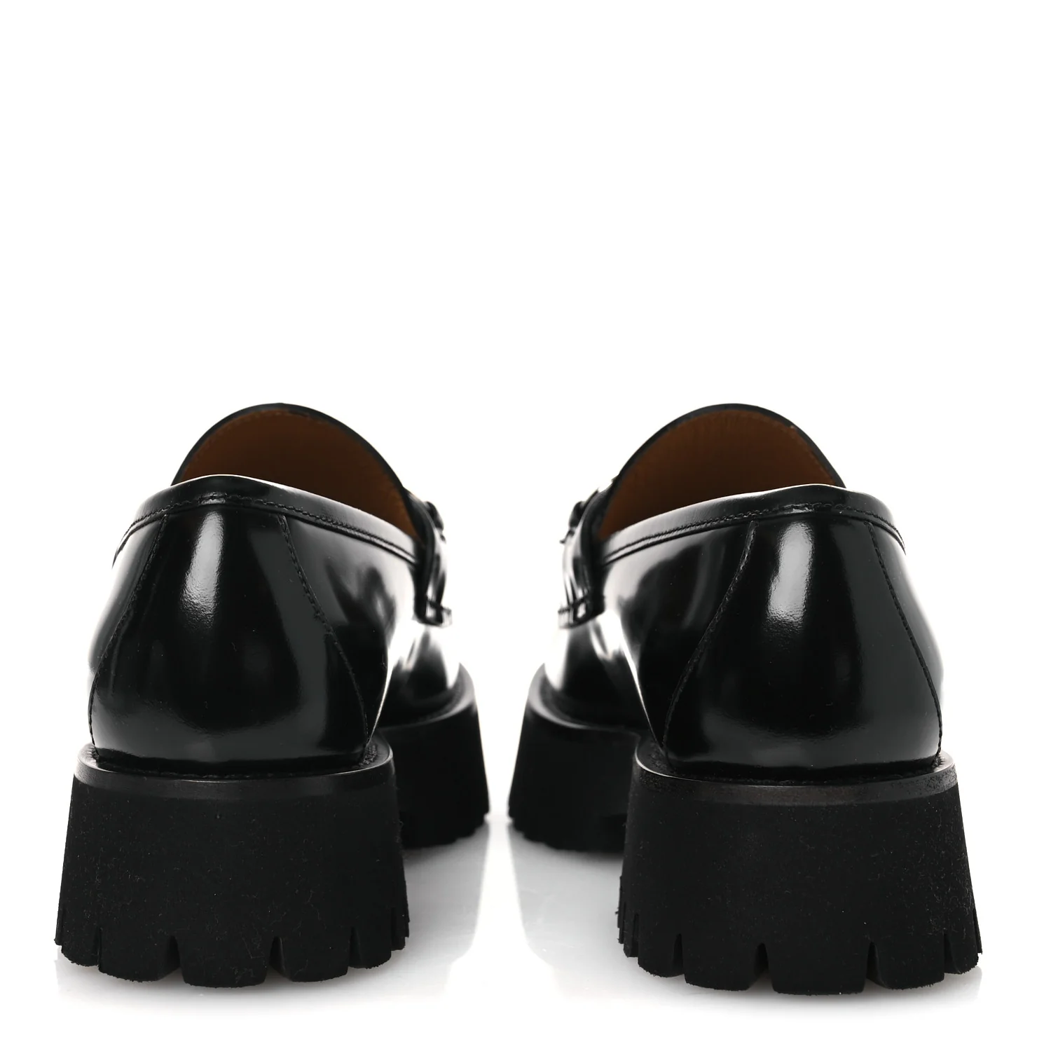 Cordovan Lux Womens Horsebit 45mm Platform Loafers 37.5 Black - Image 6
