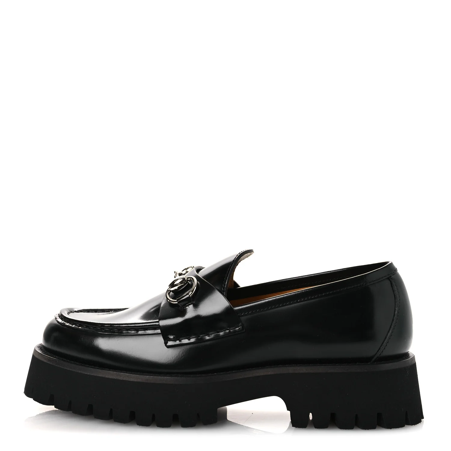 Cordovan Lux Womens Horsebit 45mm Platform Loafers 37.5 Black