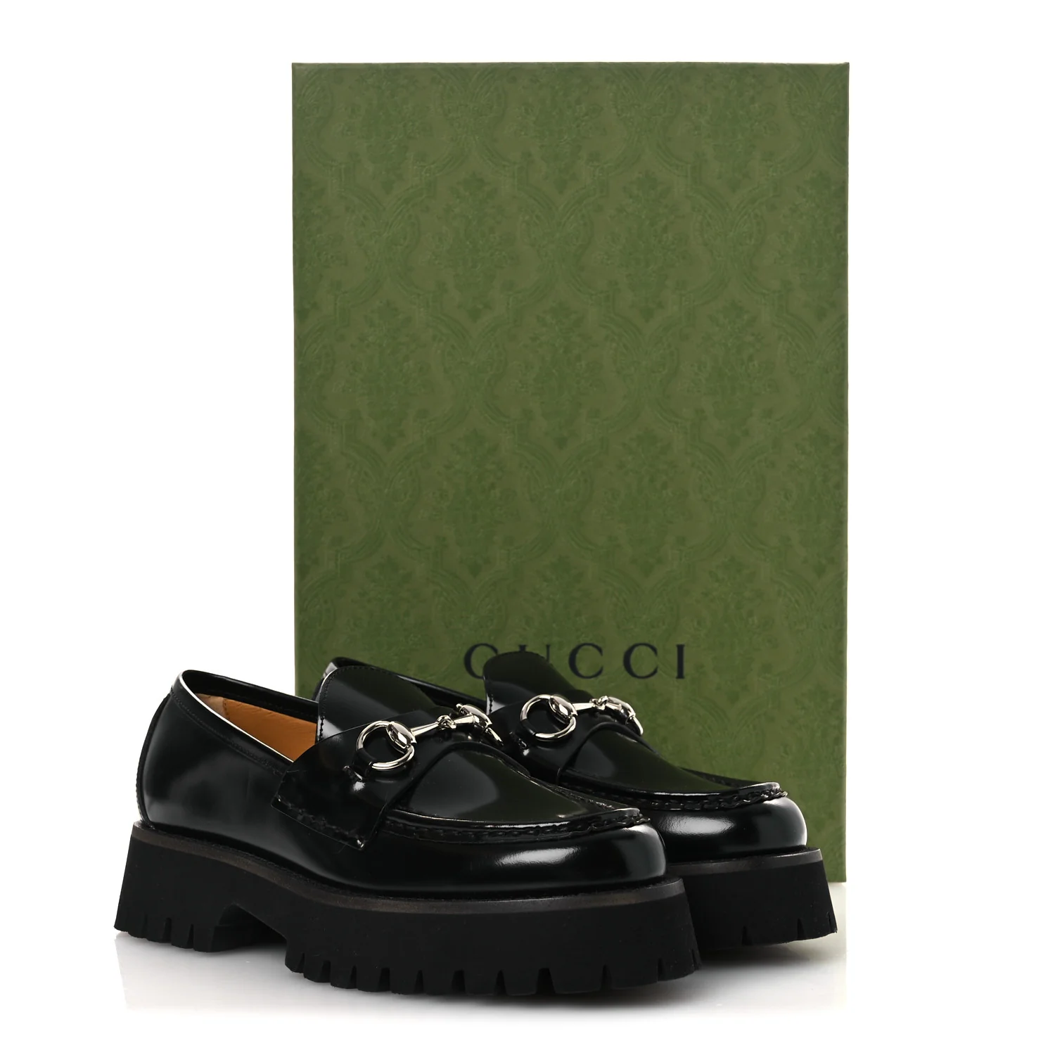 Cordovan Lux Womens Horsebit 45mm Platform Loafers 37.5 Black - Image 12
