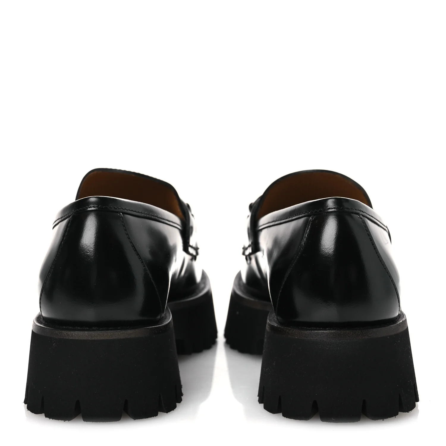 Cordovan Lux Womens Horsebit 45mm Platform Loafers 37.5 Black - Image 6