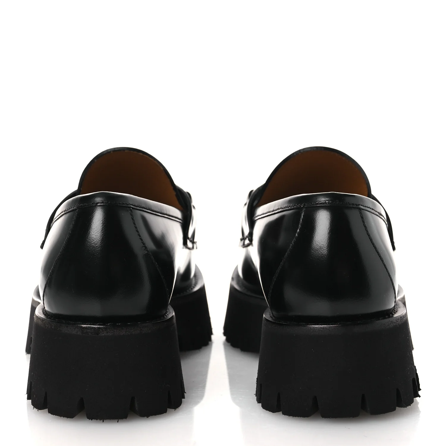 Cordovan Lux Womens Horsebit 45mm Platform Loafers 38.5 Black - Image 6