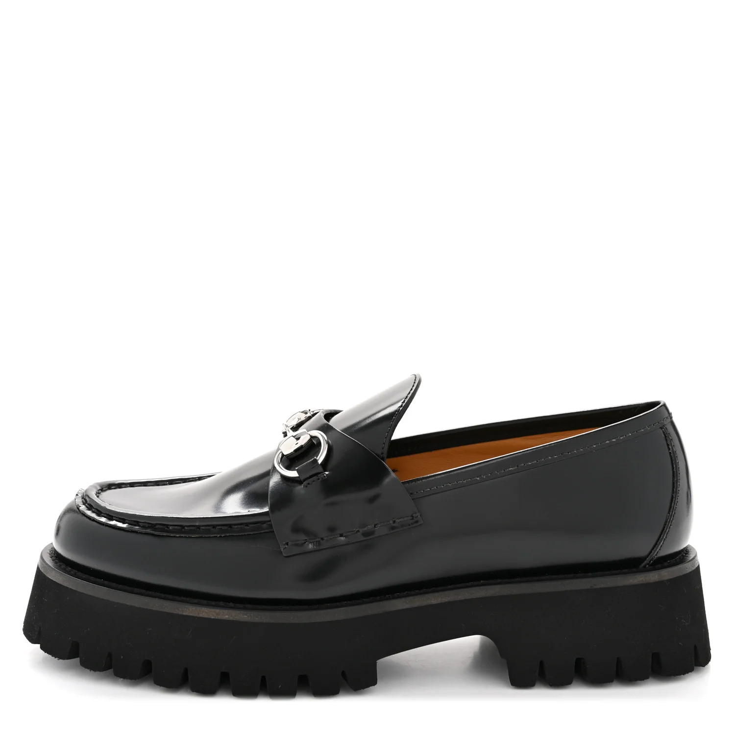 Cordovan Lux Womens Horsebit 45mm Platform Loafers 39.5 Black
