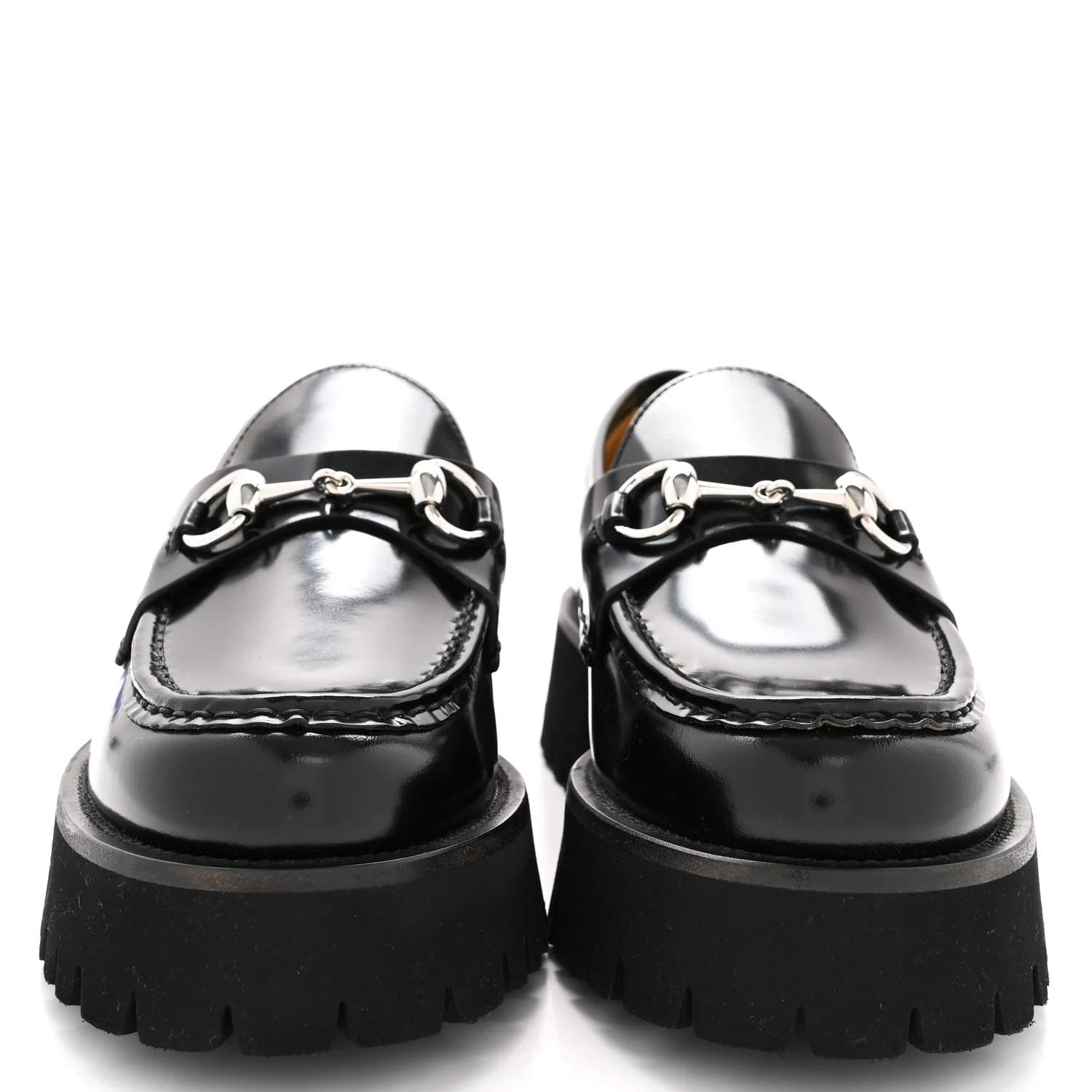 Cordovan Lux Womens Horsebit 45mm Platform Loafers 39.5 Black - Image 3
