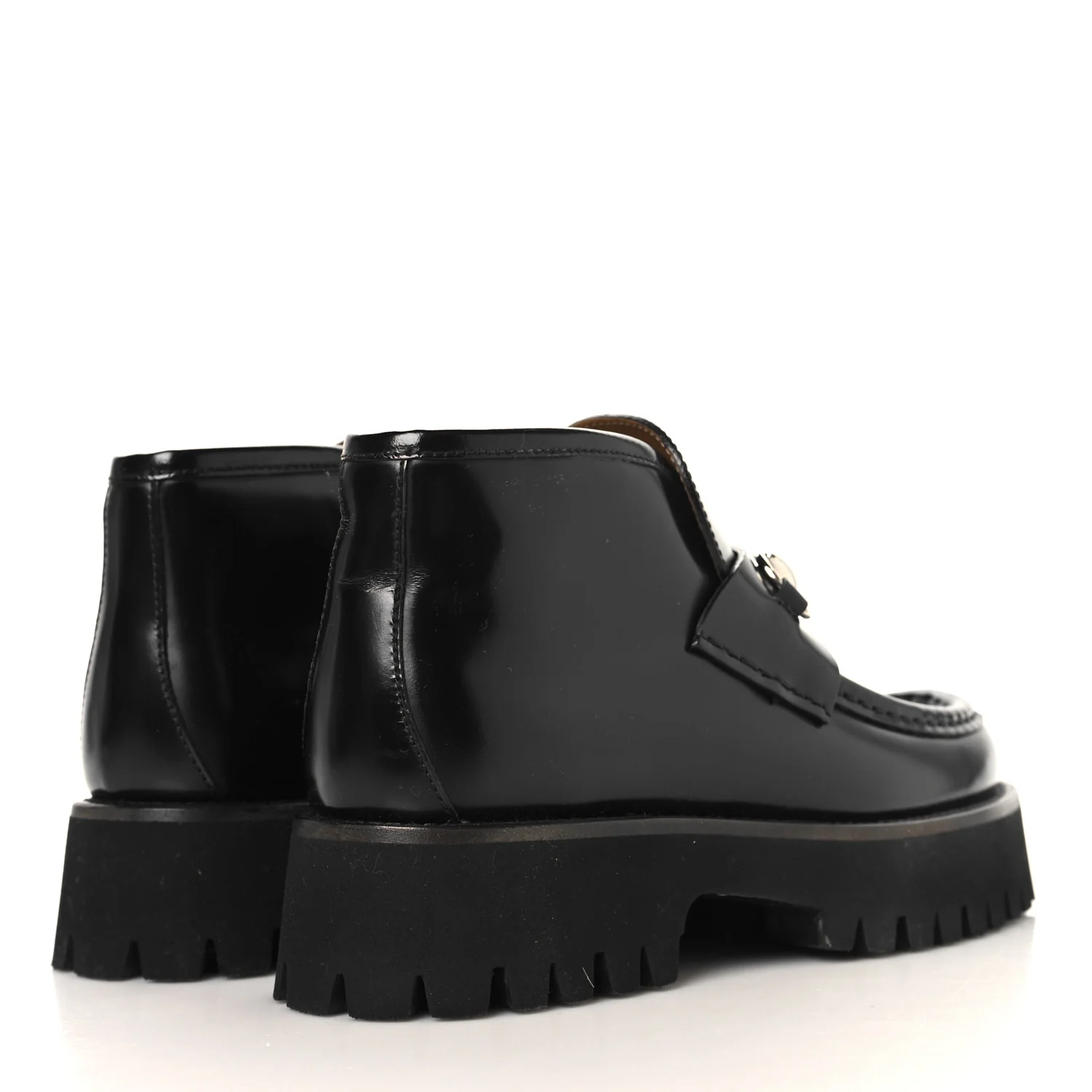 Cordovan Lux Womens Horsebit Platform Ankle Boots 36 Black - Image 5
