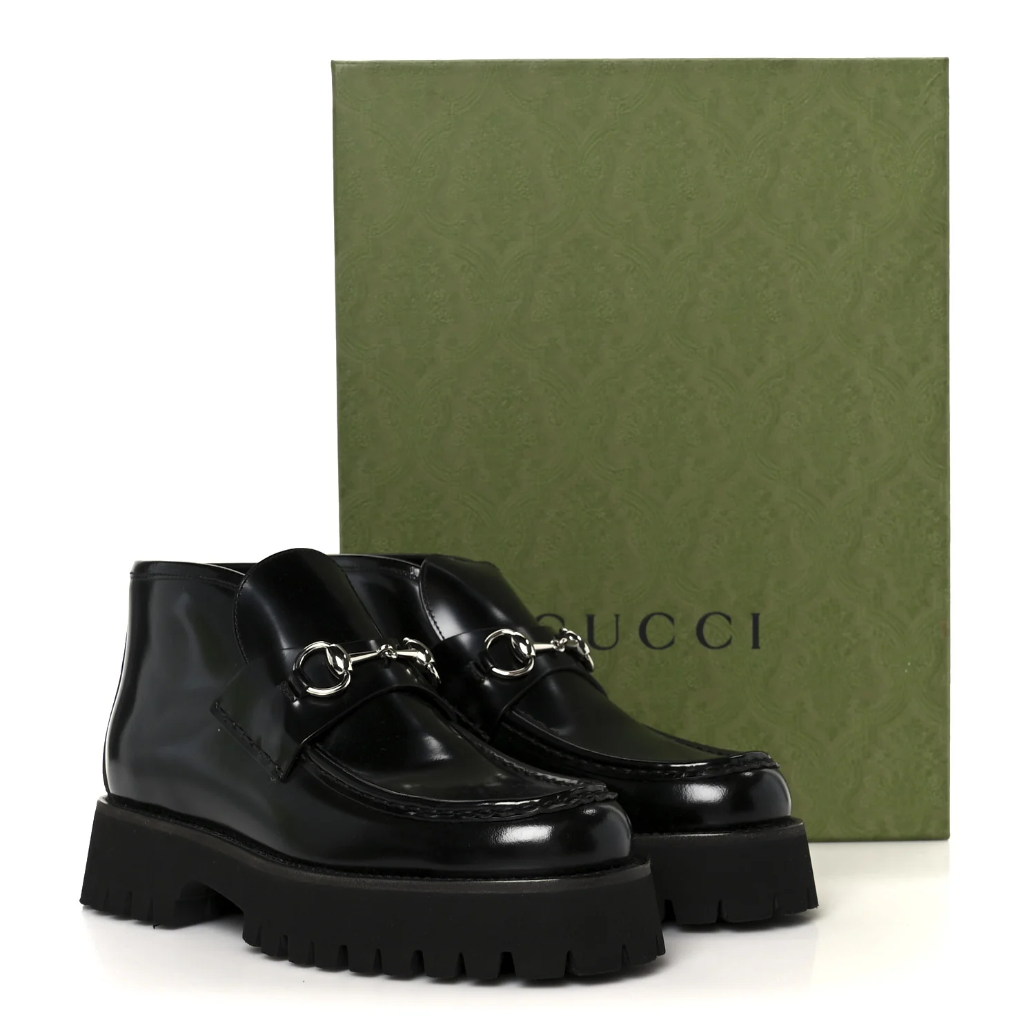 Cordovan Lux Womens Horsebit Platform Ankle Boots 38 Black - Image 10