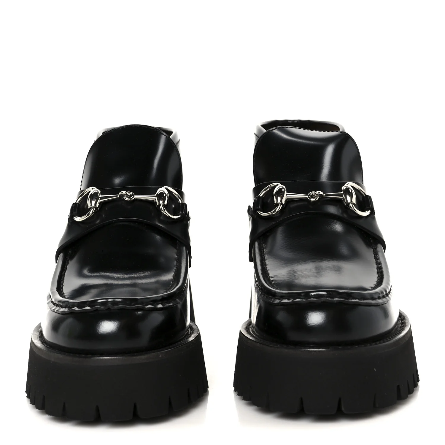 Cordovan Lux Womens Horsebit Platform Ankle Boots 38 Black - Image 3