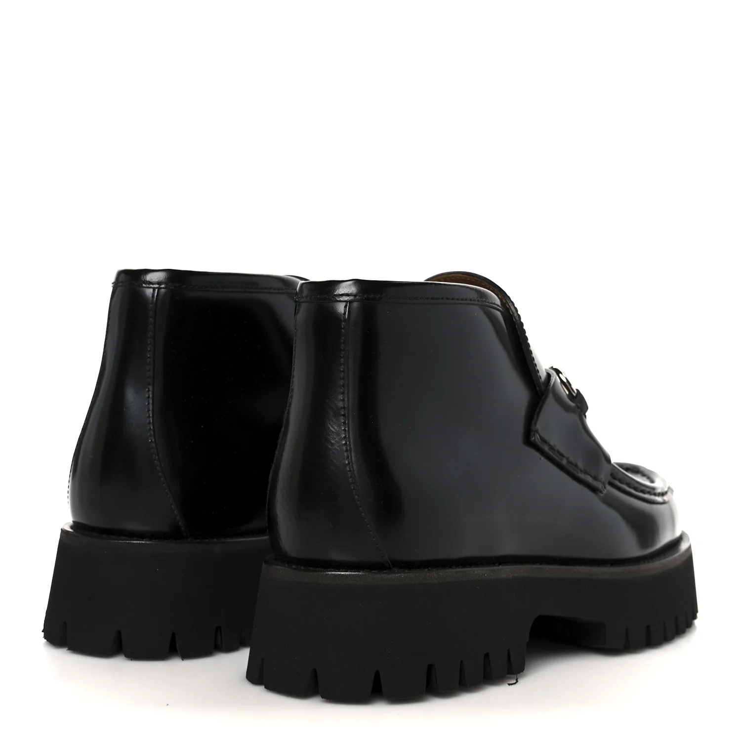 Cordovan Lux Womens Horsebit Platform Ankle Boots 38 Black - Image 5