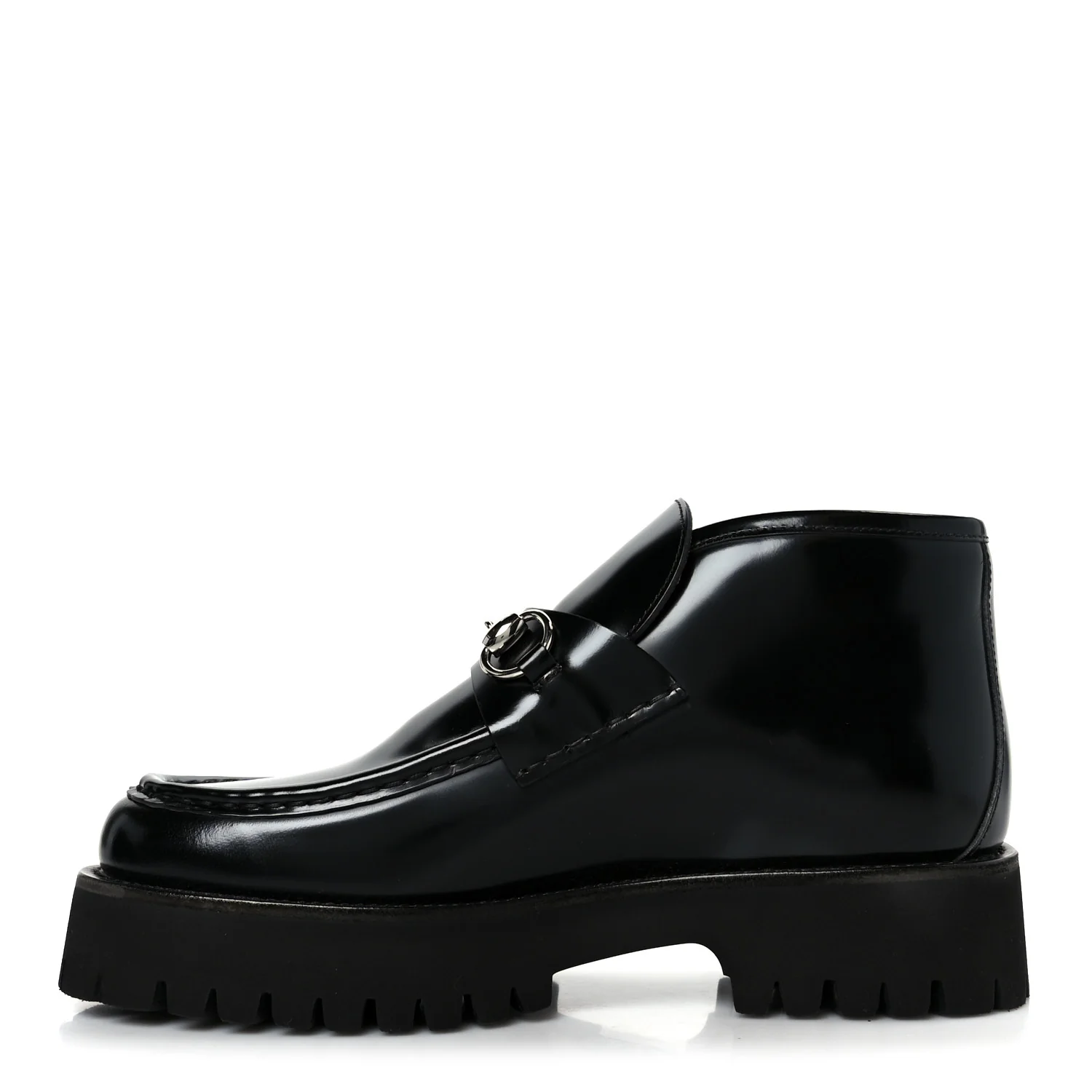 Cordovan Lux Womens Horsebit Platform Ankle Boots 39 Black