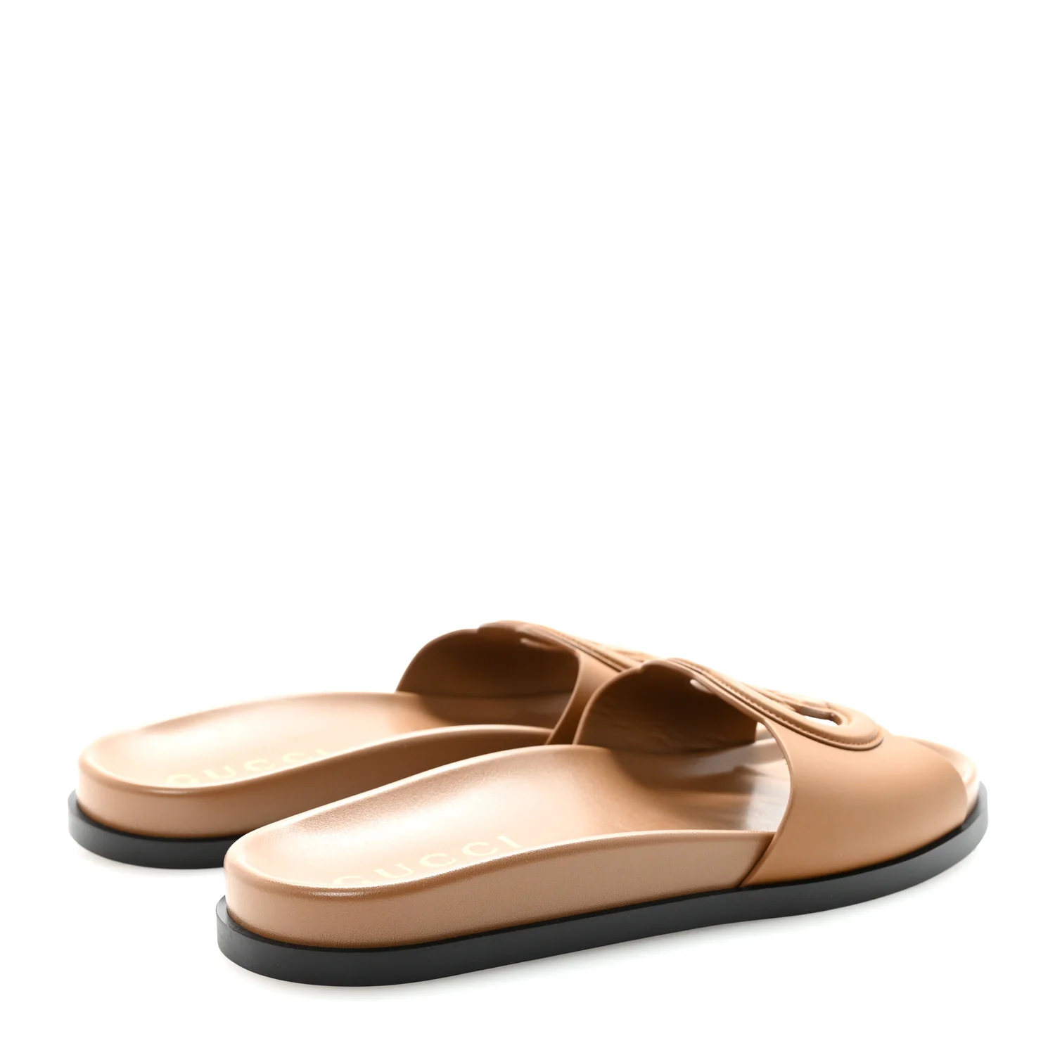Cosmos Softy Calfskin Interlocking G Cut Out Slide Sandals 39.5 Cuir - Image 5