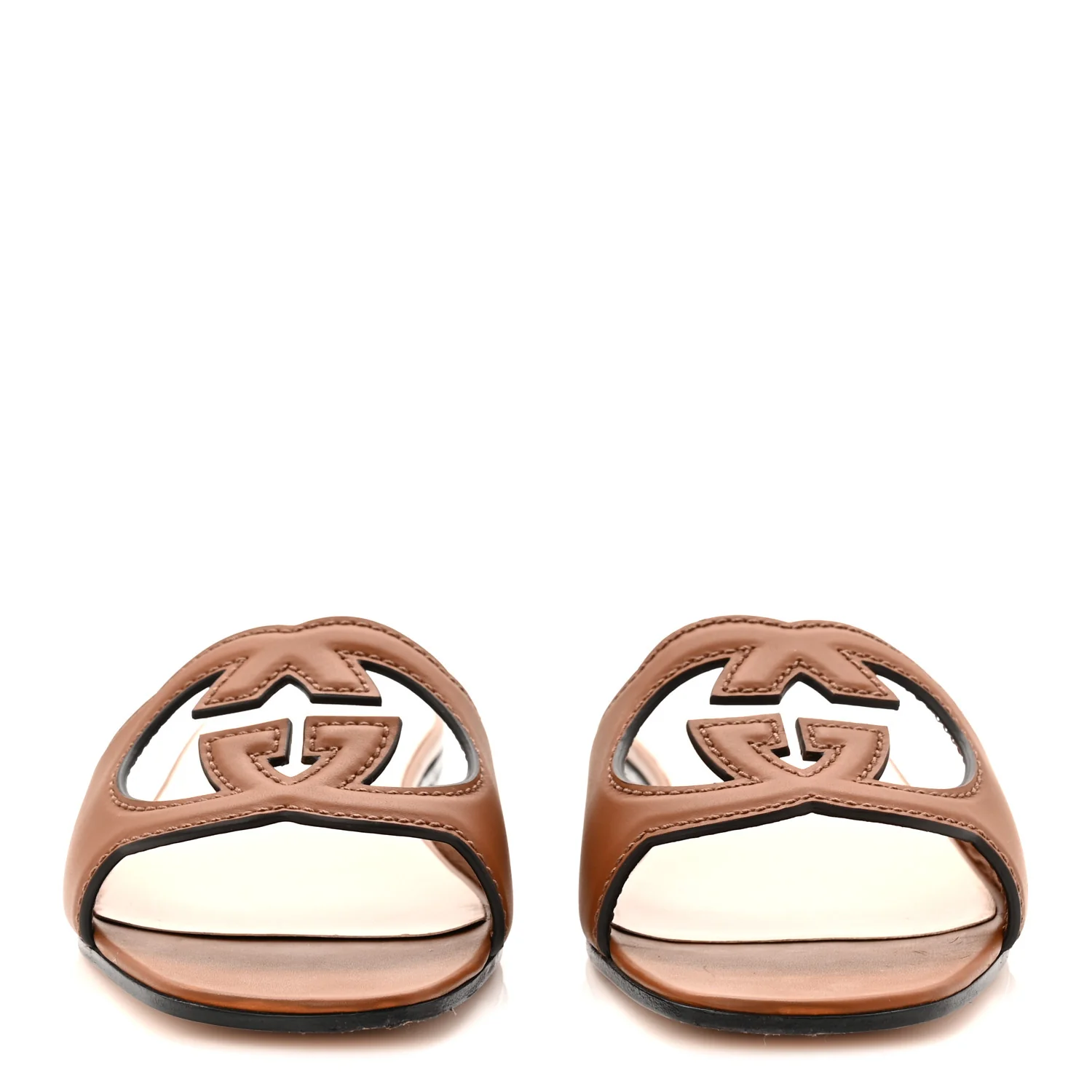 Cosmos Softy Calfskin Interlocking G Cut Out Slide Sandals 41 Cuir - Image 3