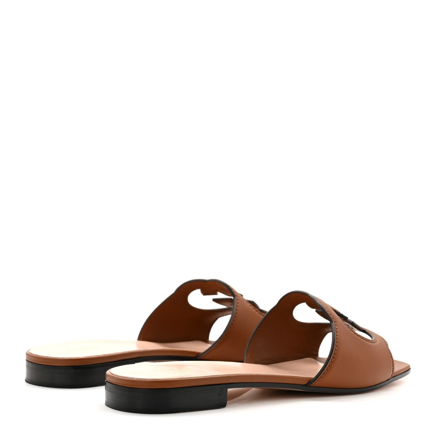 Cosmos Softy Calfskin Interlocking G Cut Out Slide Sandals 41 Cuir - Image 5